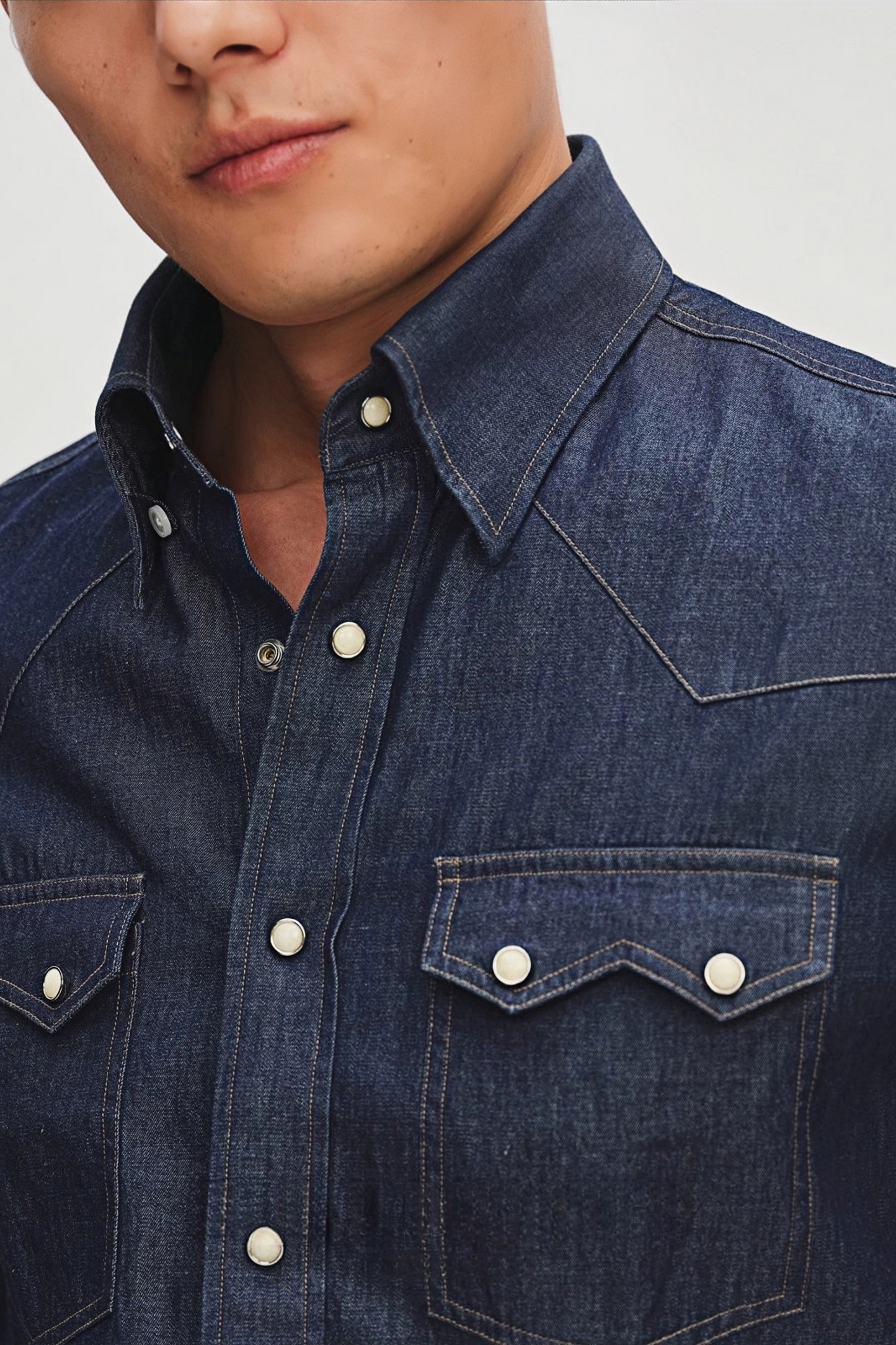 Léon dark-blue denim shirt