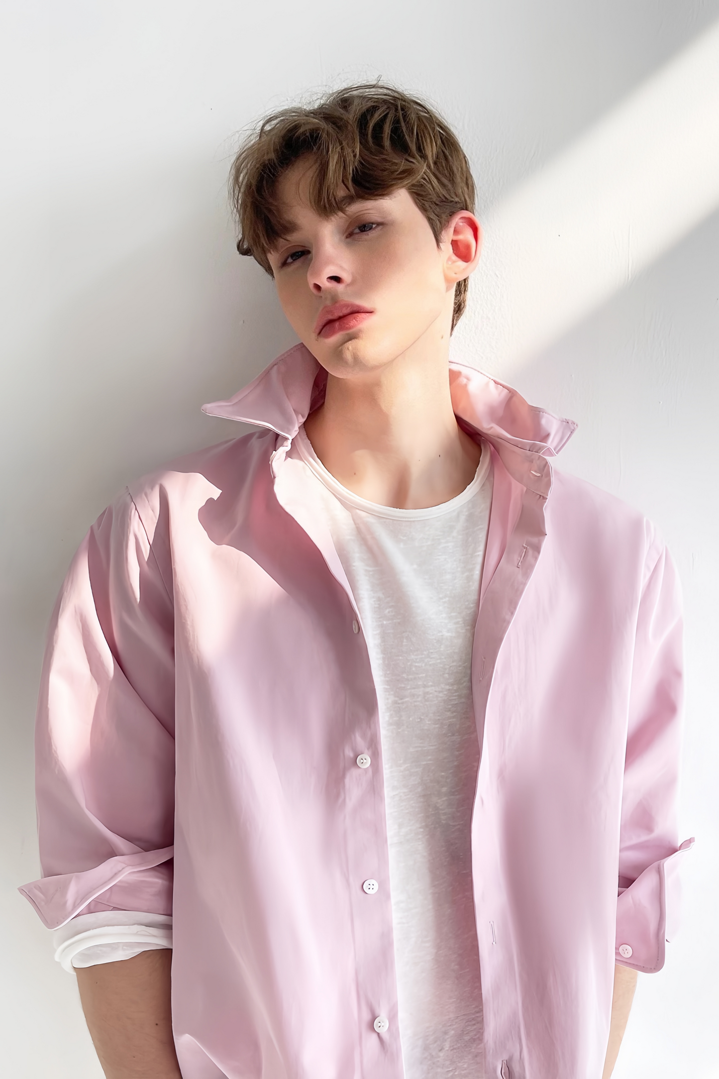 Vince pink folded collar shirt