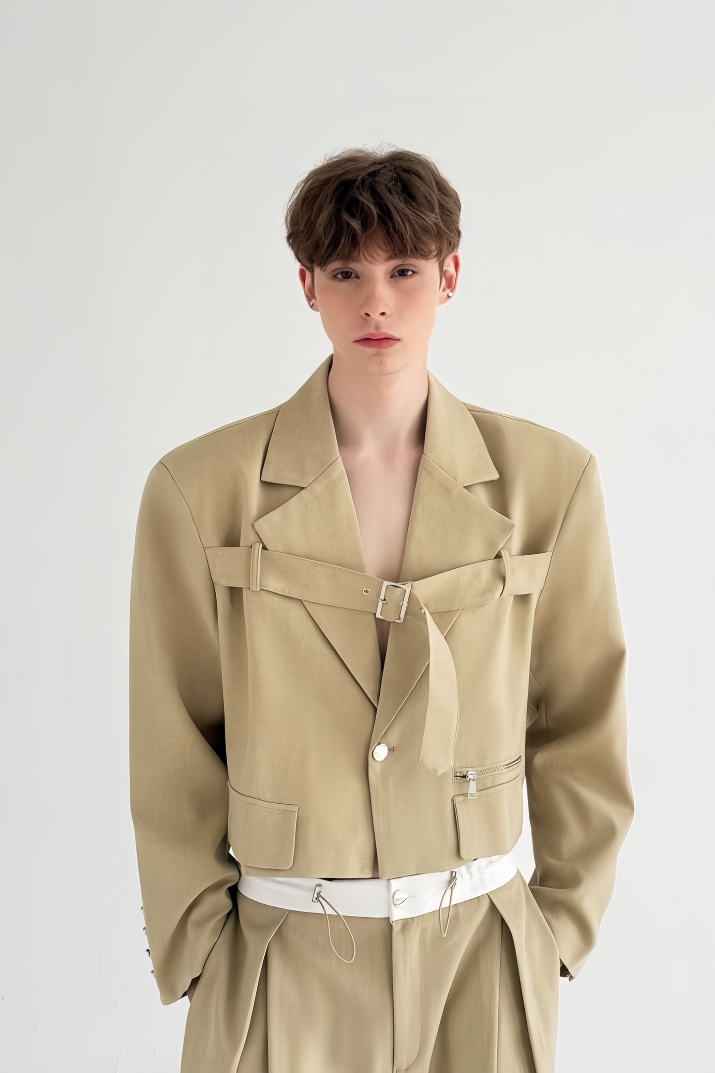 Viktor khaki deconstructed design suit