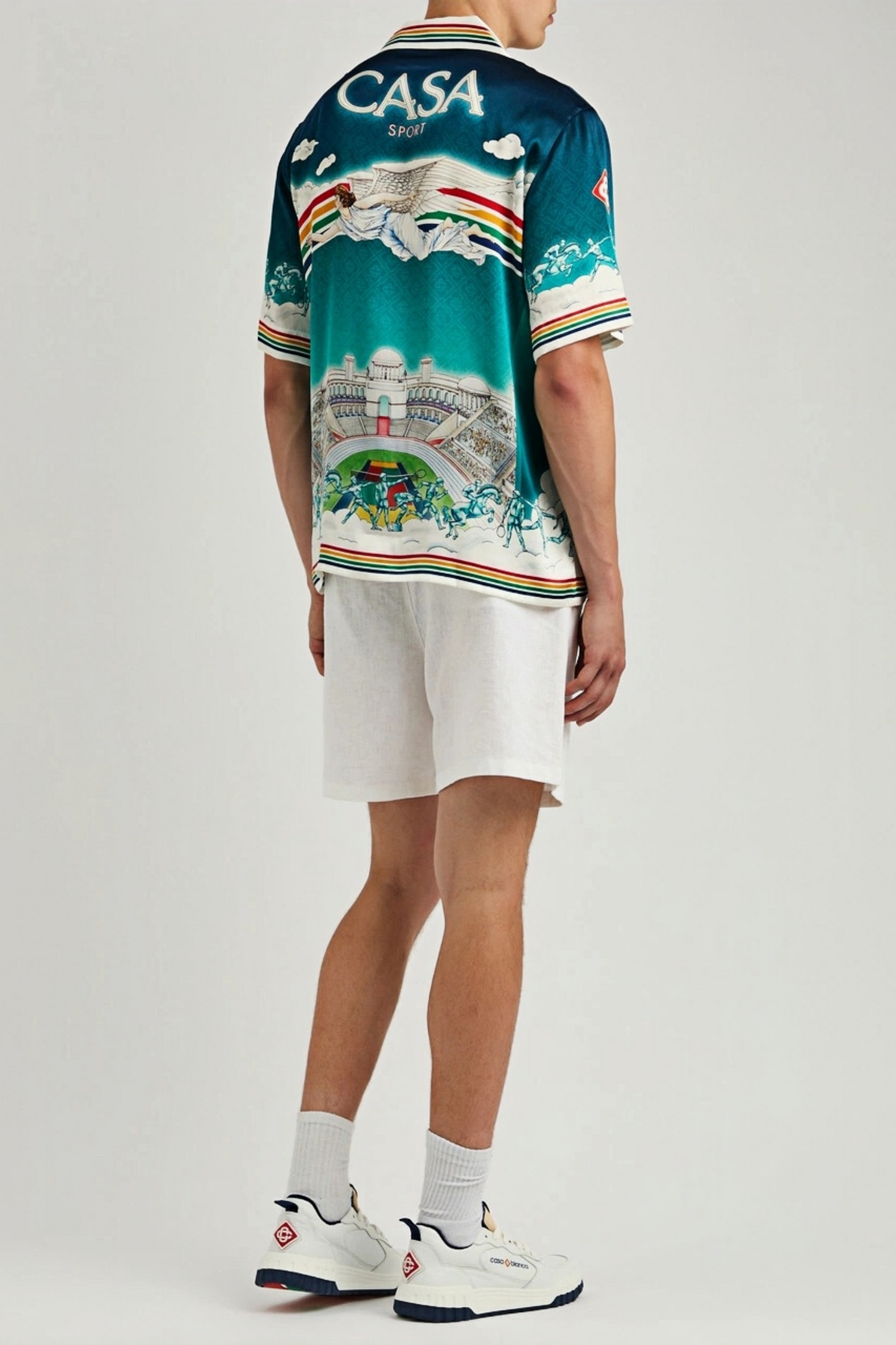 Aiden blue sporty print short-sleeve shirt