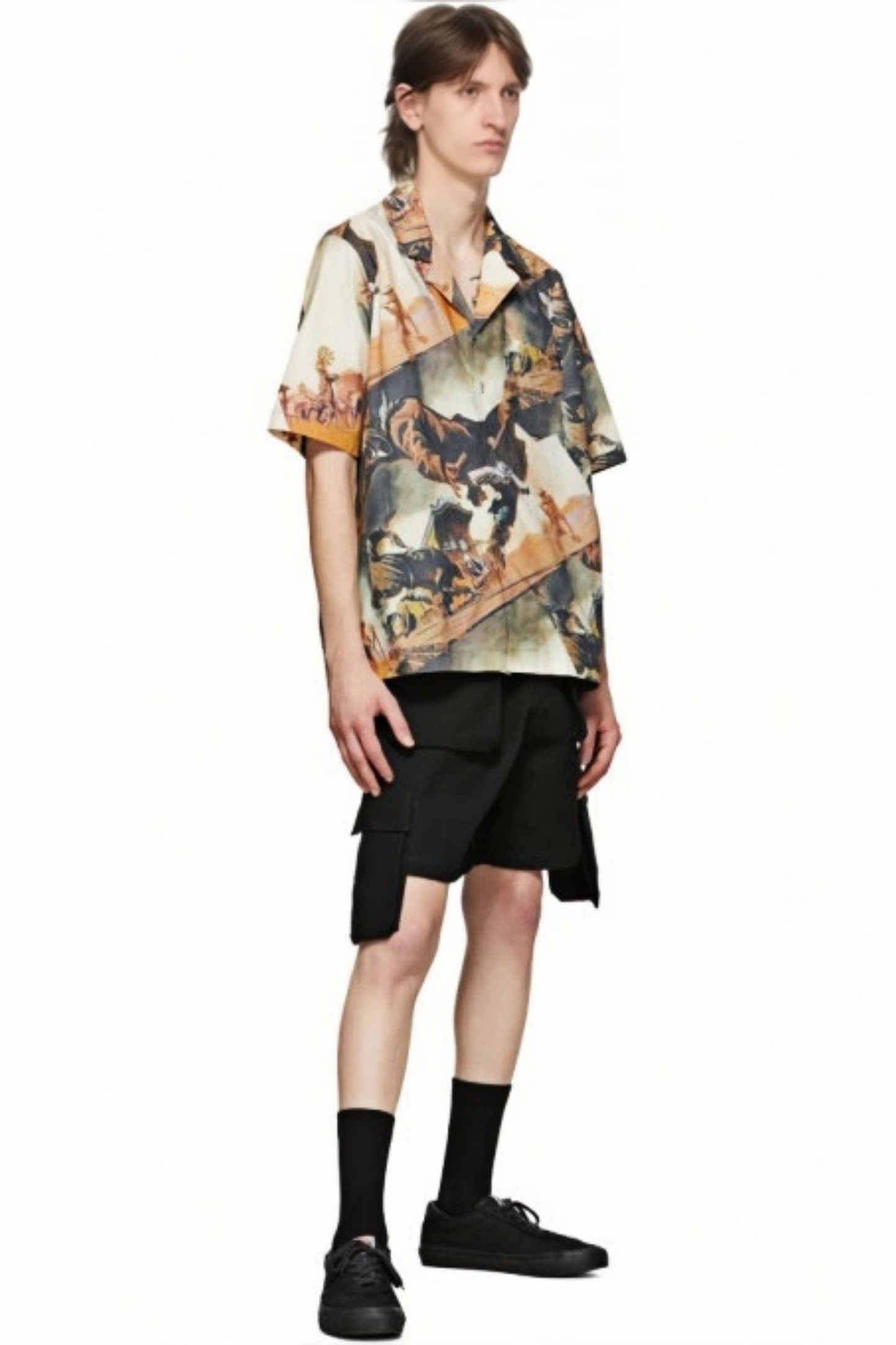 Félix beige artistic print short-sleeve shirt