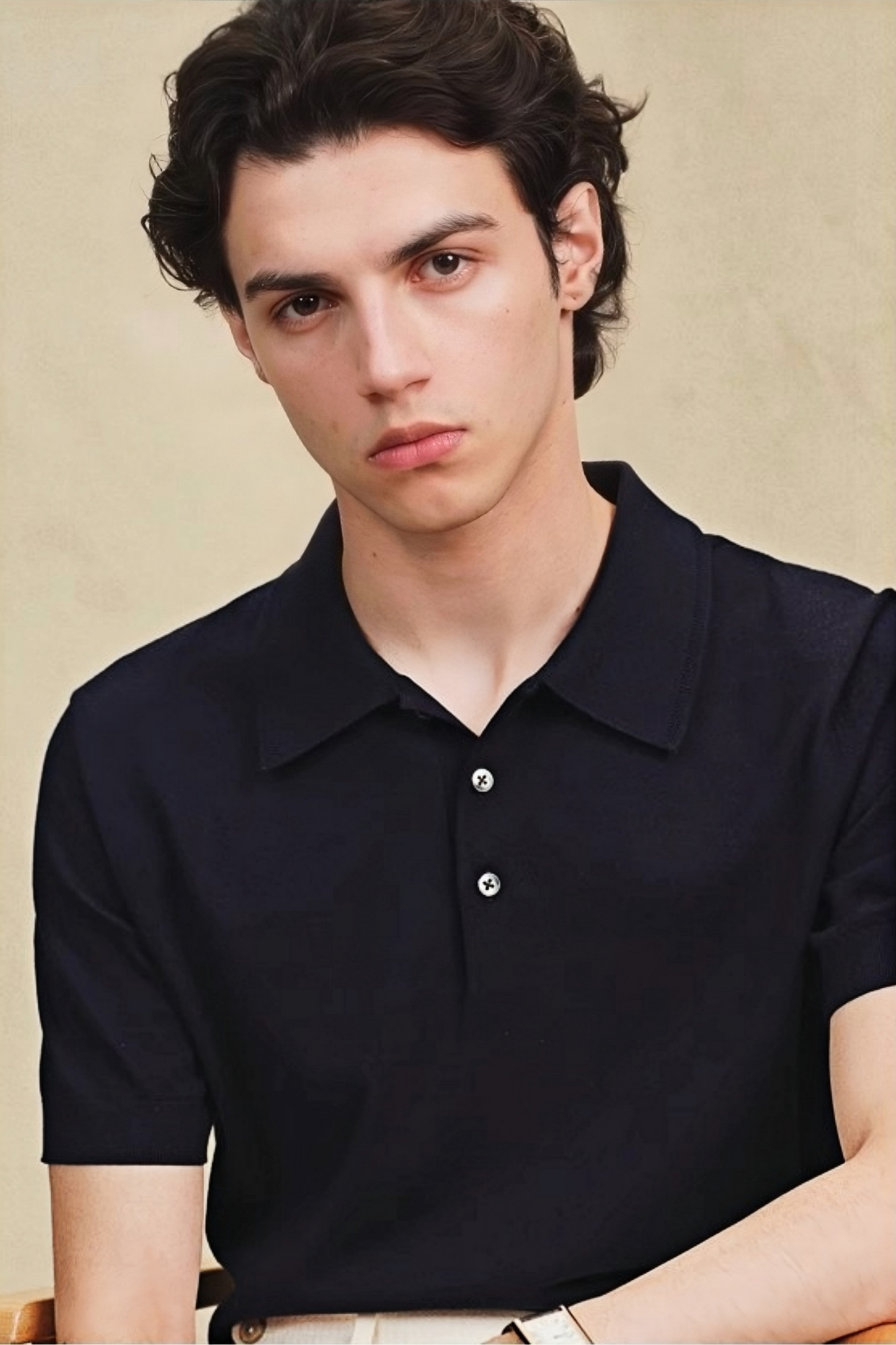 Noah black cotton polo shirt