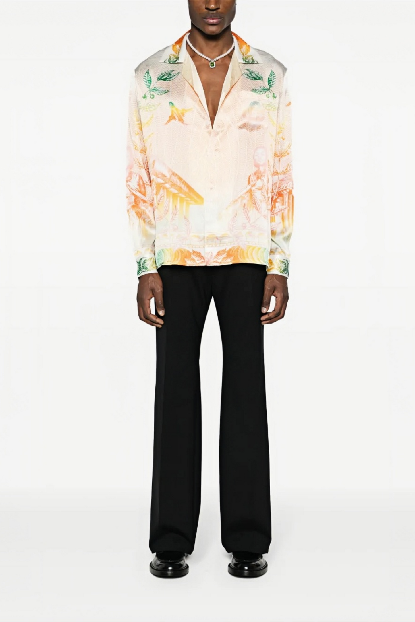 Alfie orange graphic long-sleeve shirt