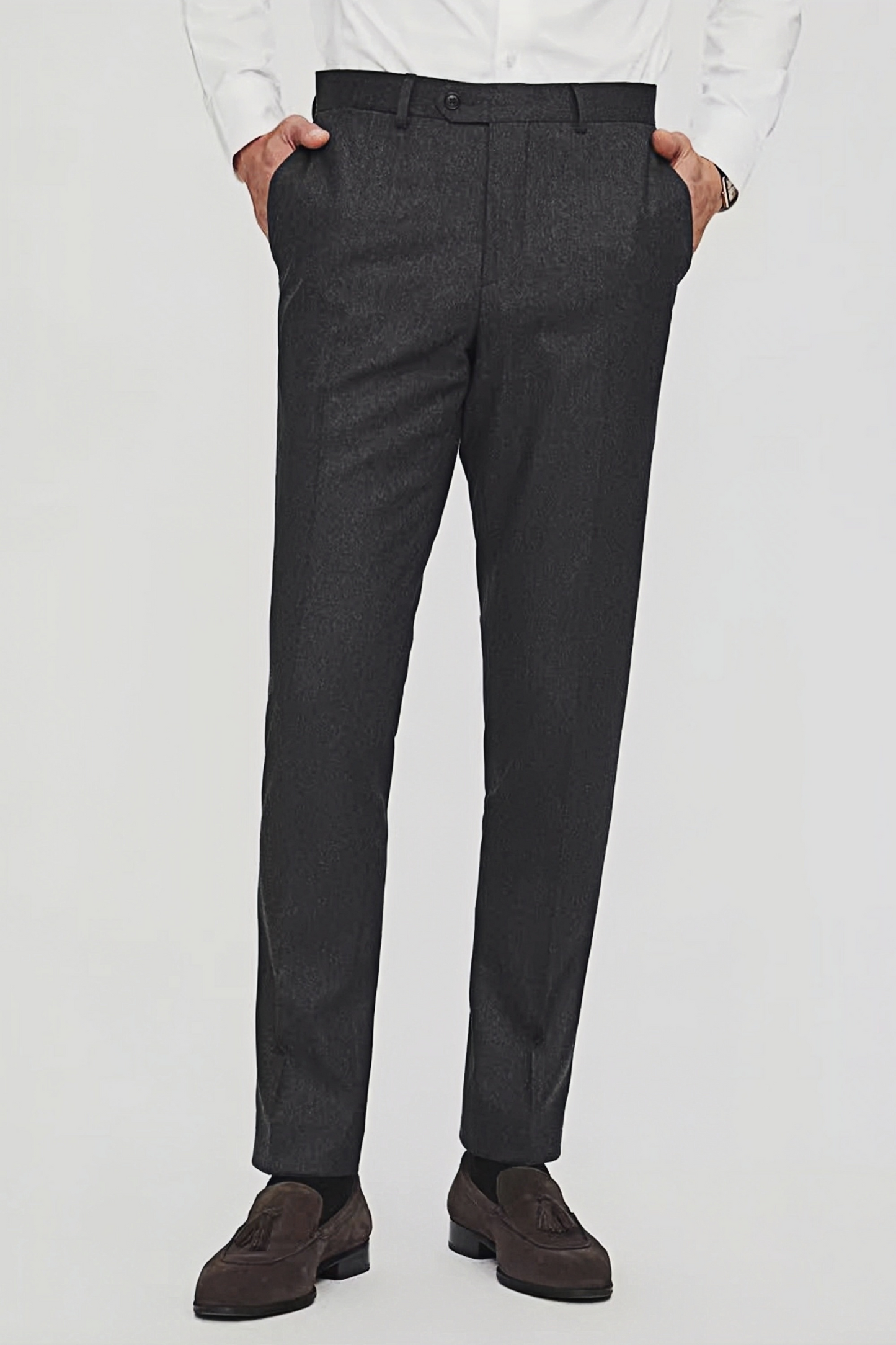 Godric navy-blue flannel suit