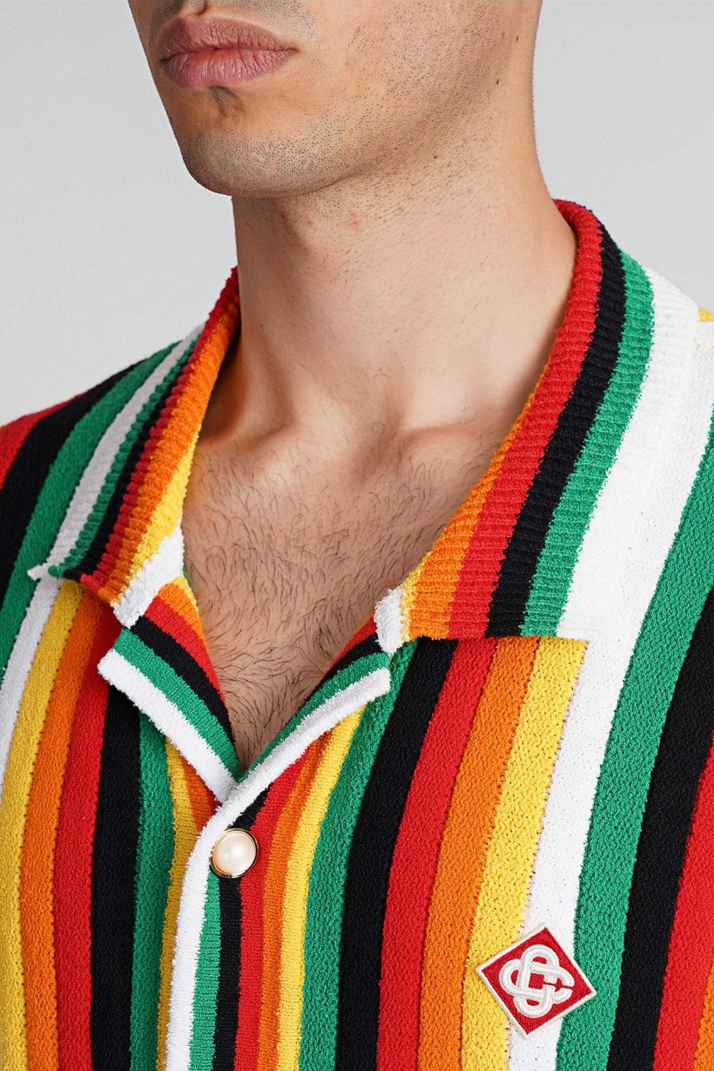 Nate rainbow striped knit shirt