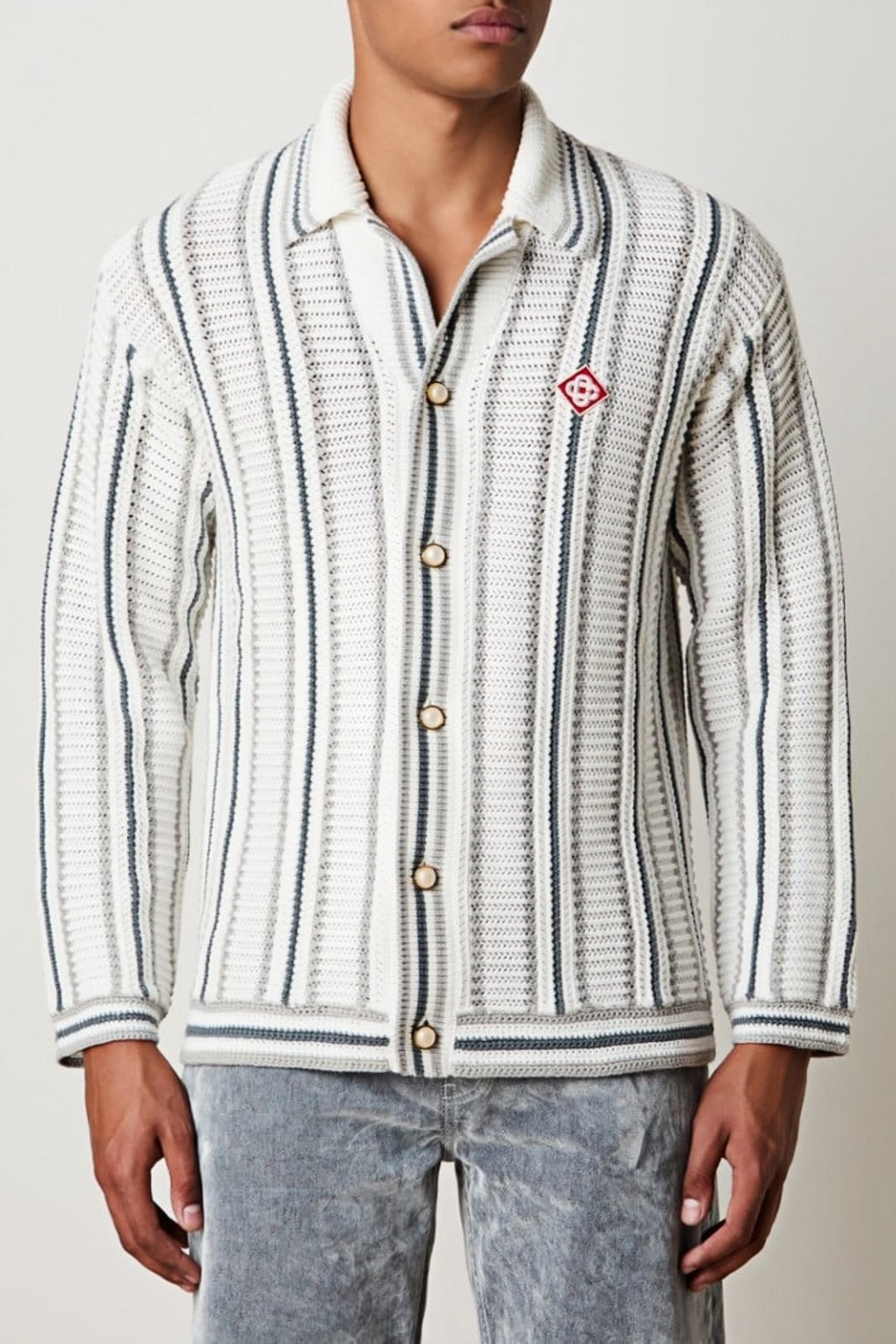 Zachary white striped cardigan