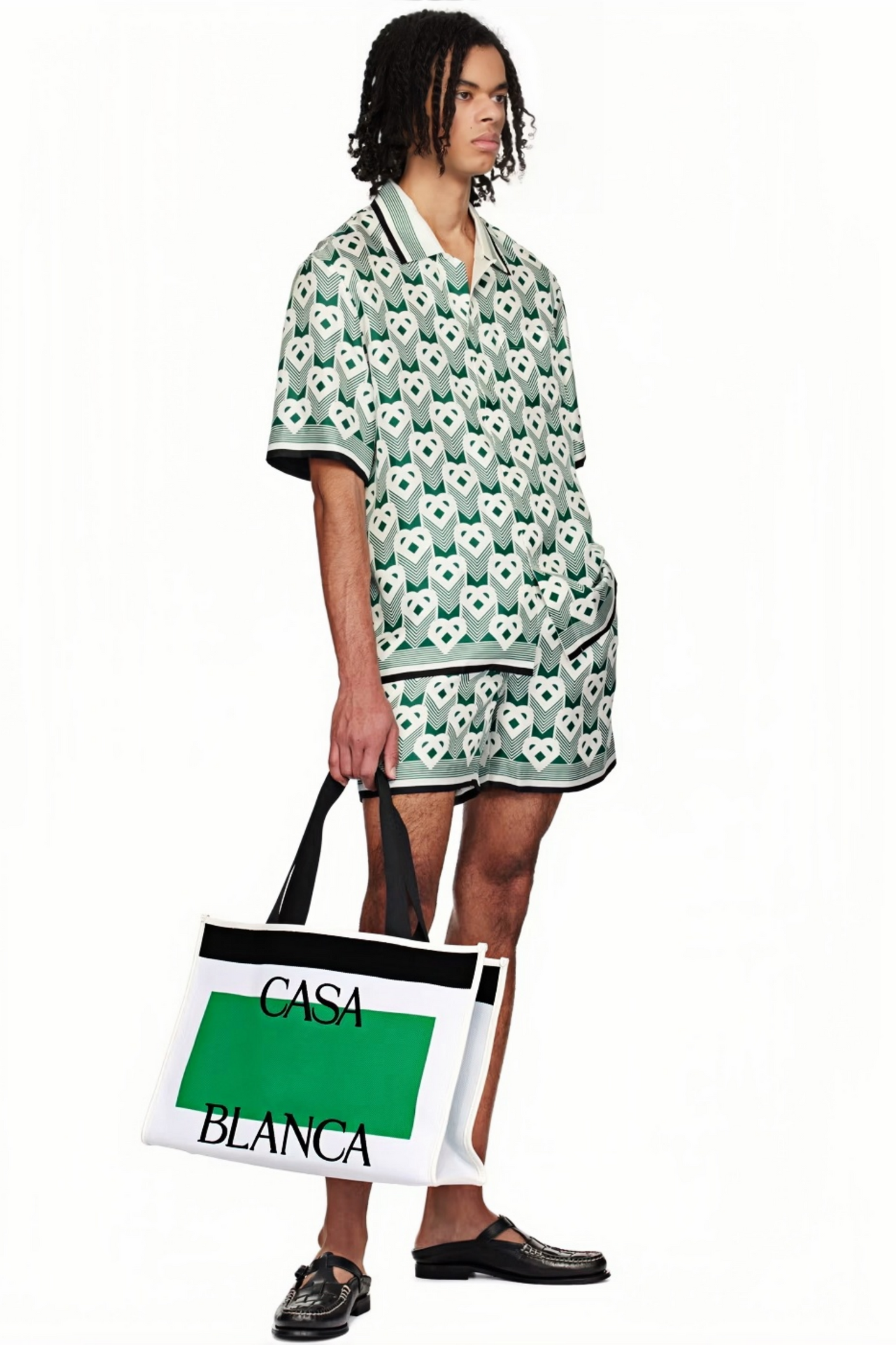 Arthur green geometric print short-sleeve shirt