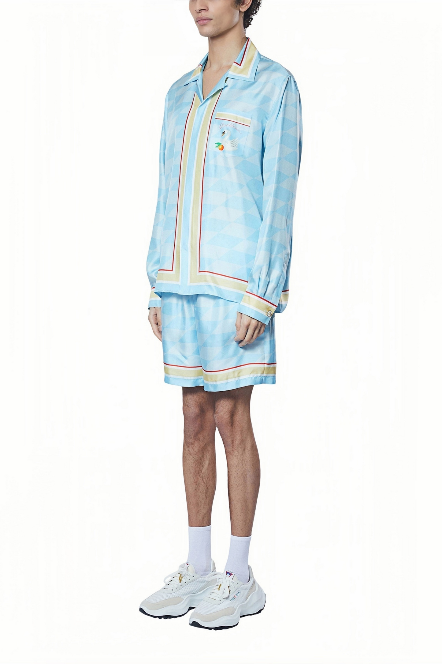 Michel light blue striped short-sleeve shirt