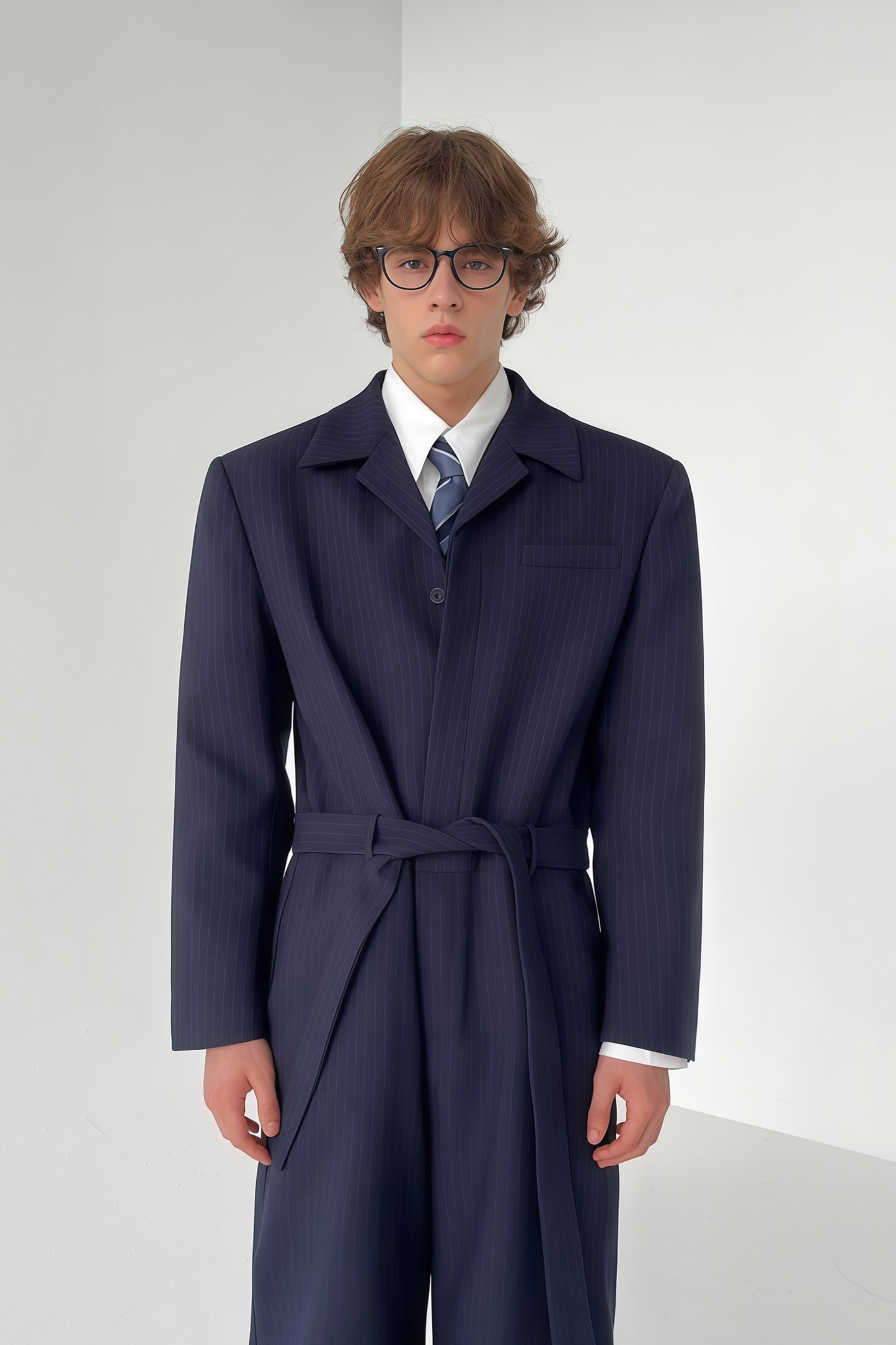 Maxime blue suit-style jumpsuit