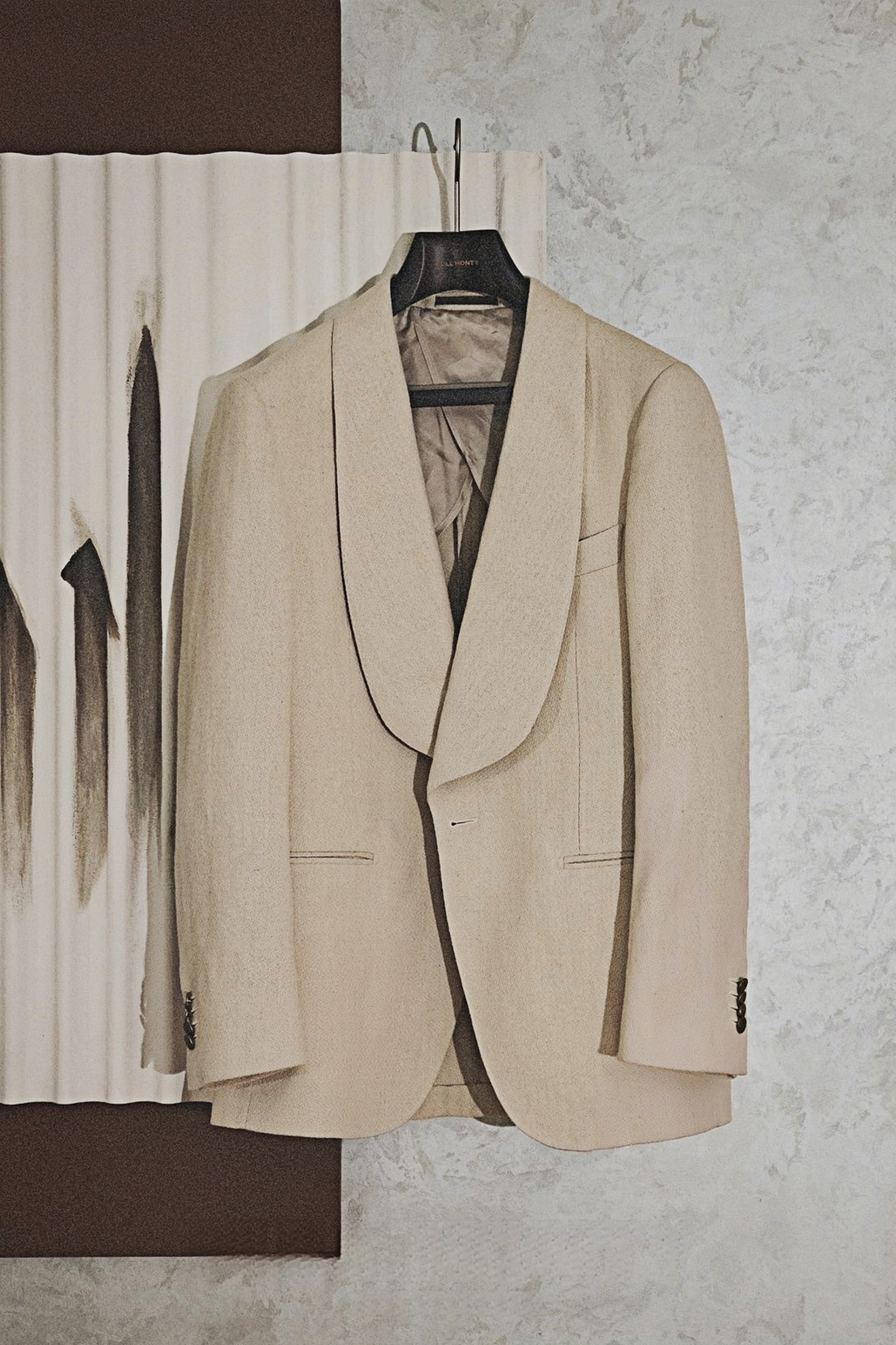 Orion ivory white shawl-lapels blazer