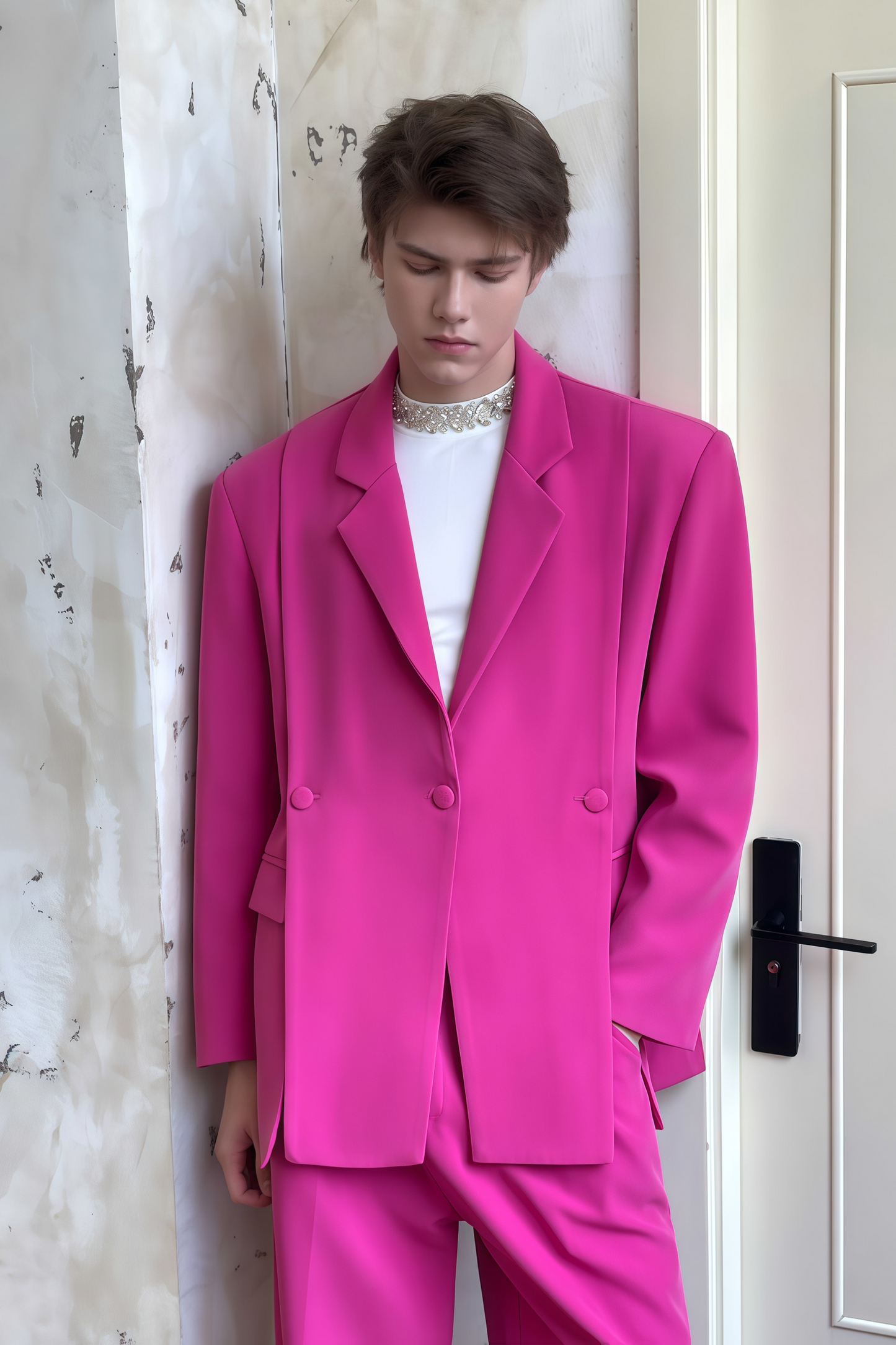 Asher pink suit