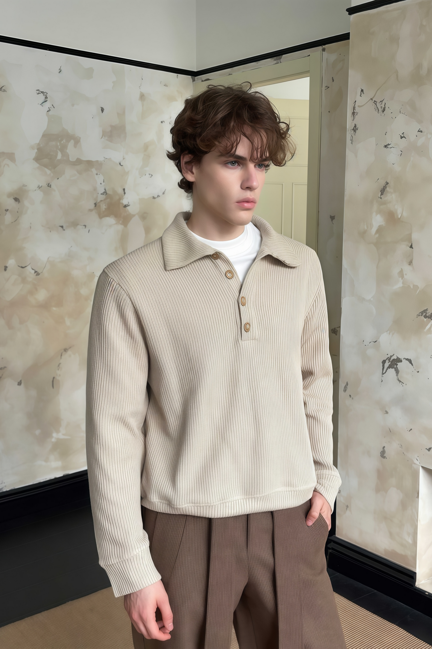 Ethan khaki knitted sweater