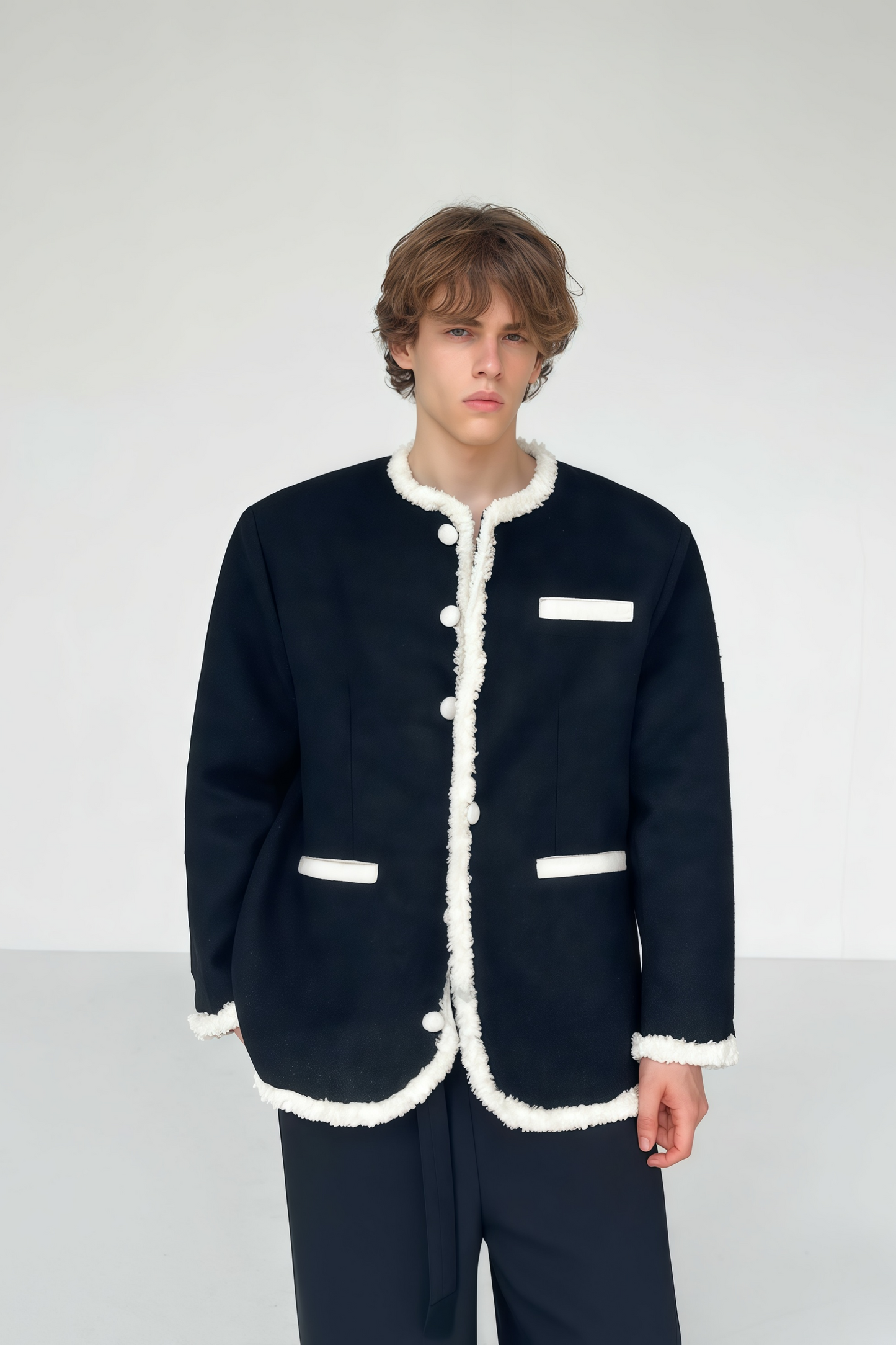 Arthur contrast-color crew-neck jacket