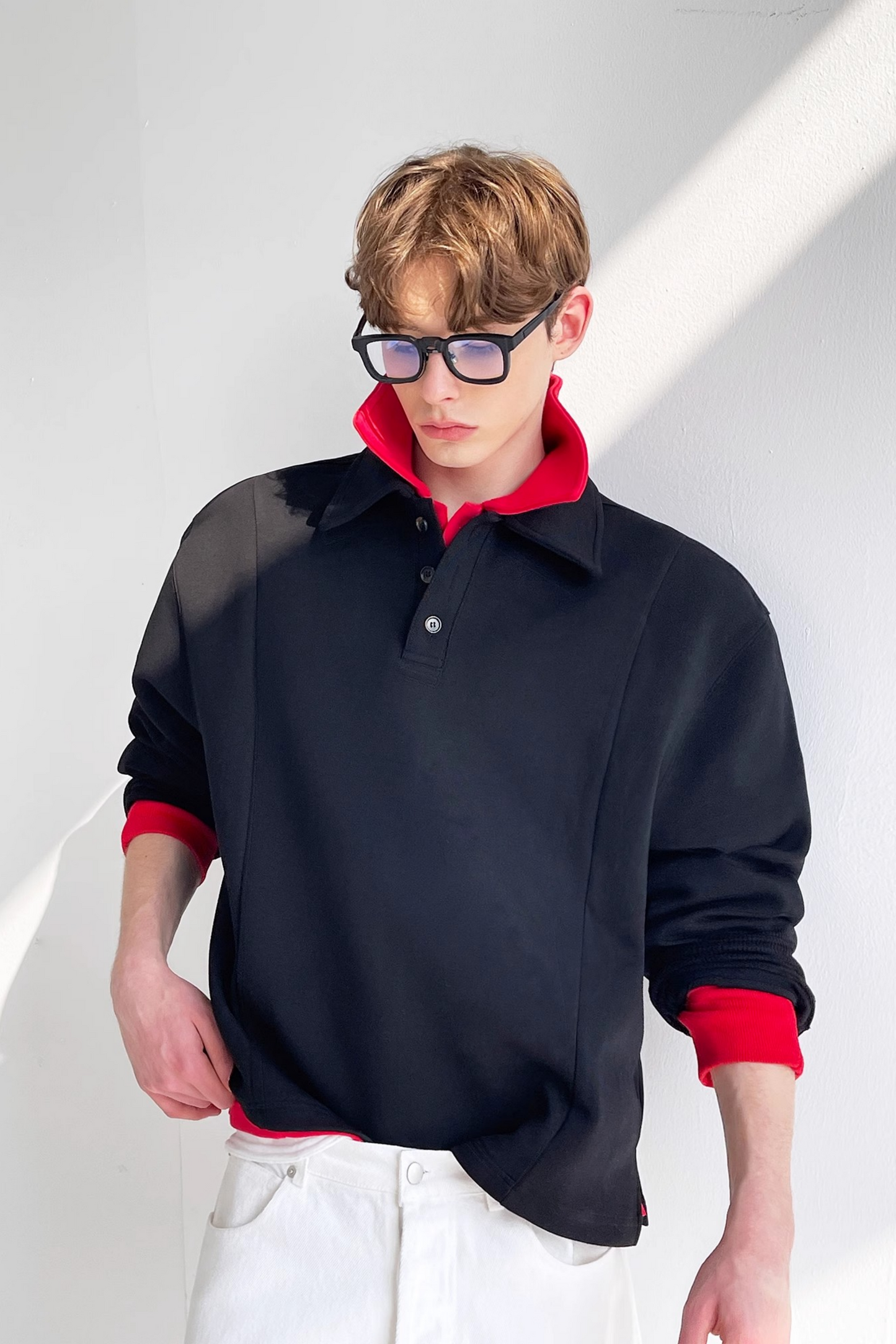 William black Dropped-shoulders shirt