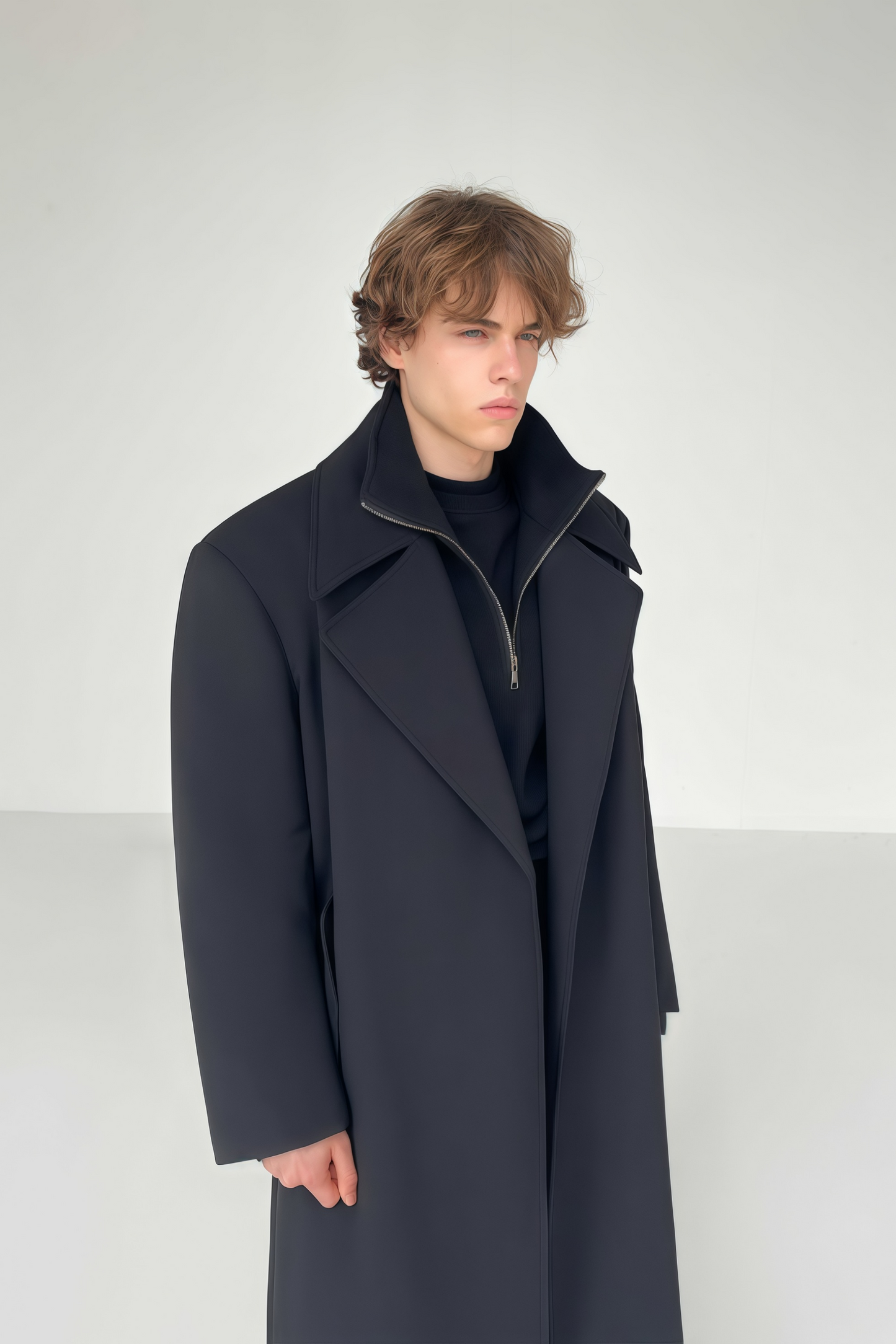 Benedict black maxi coat