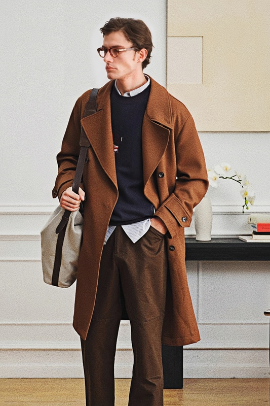 Benedict brown midi coat