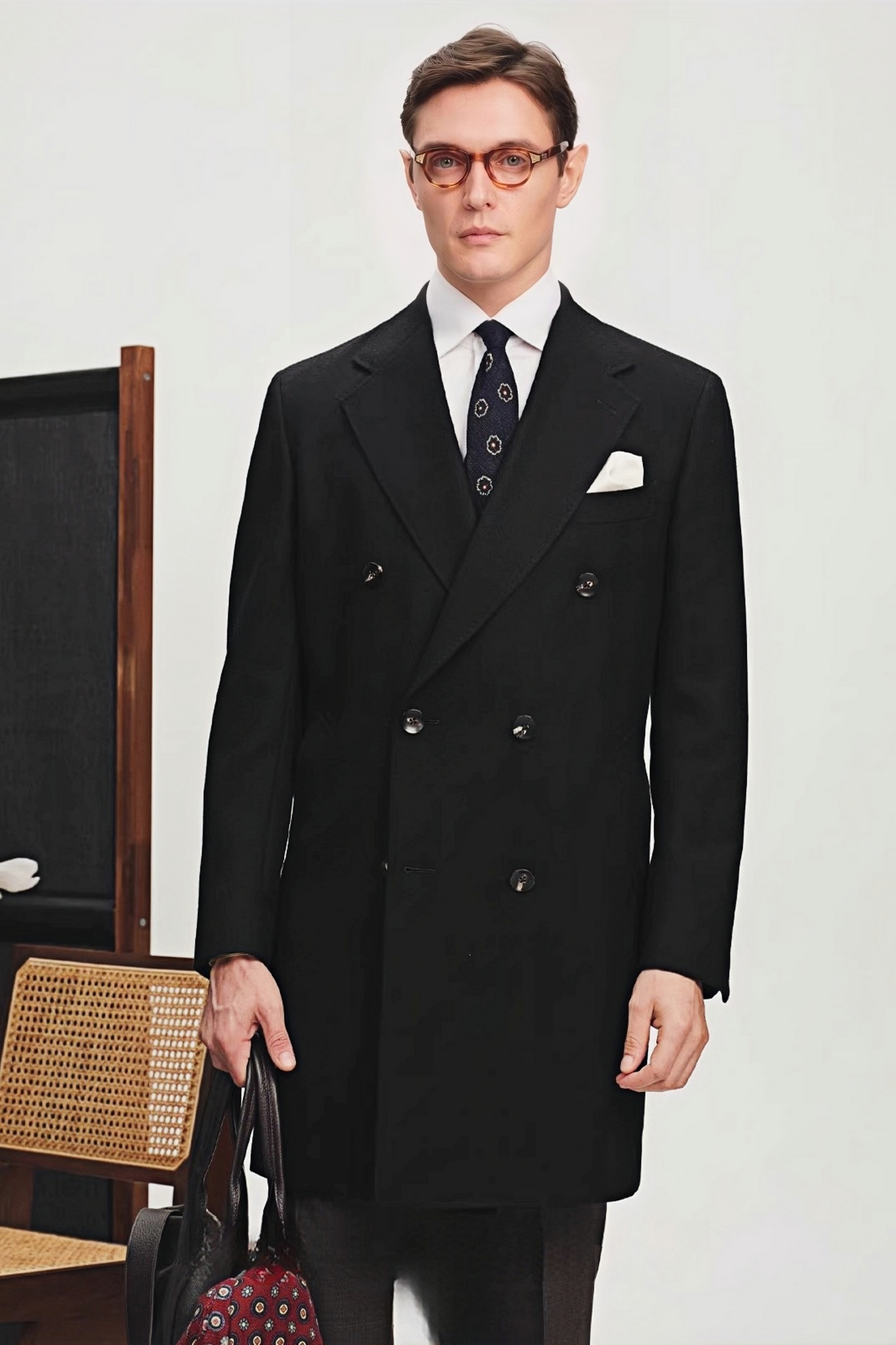Alexander black midi coat