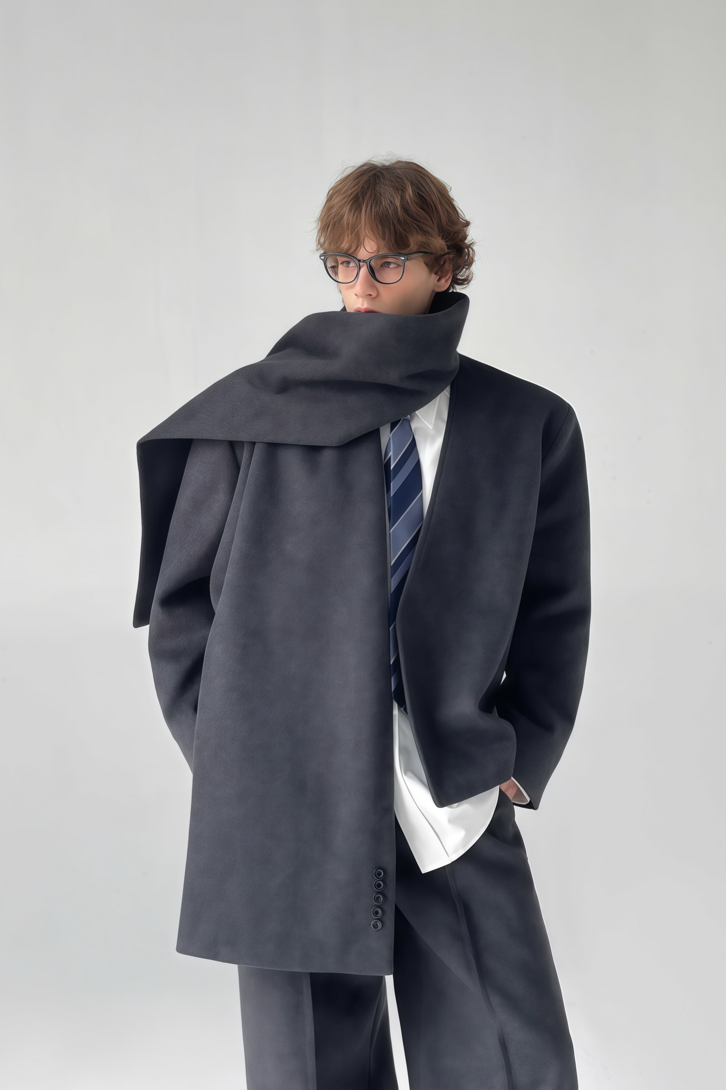 Gaspard gray jacket & trousers matching set