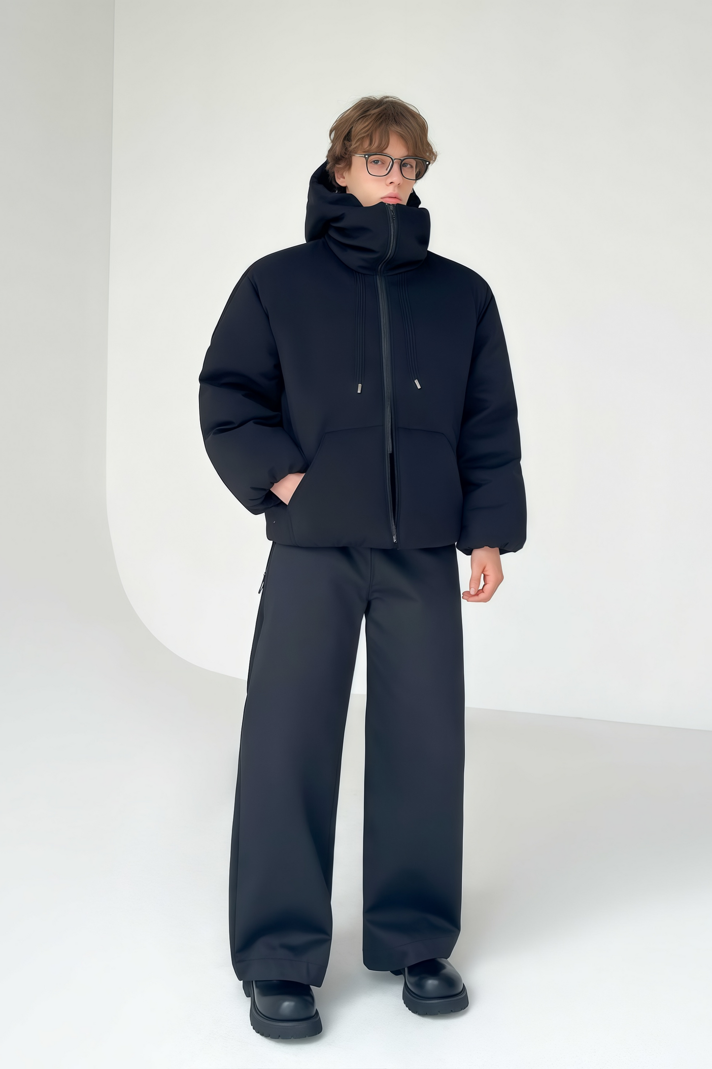 Samuel black high-neck jacket
