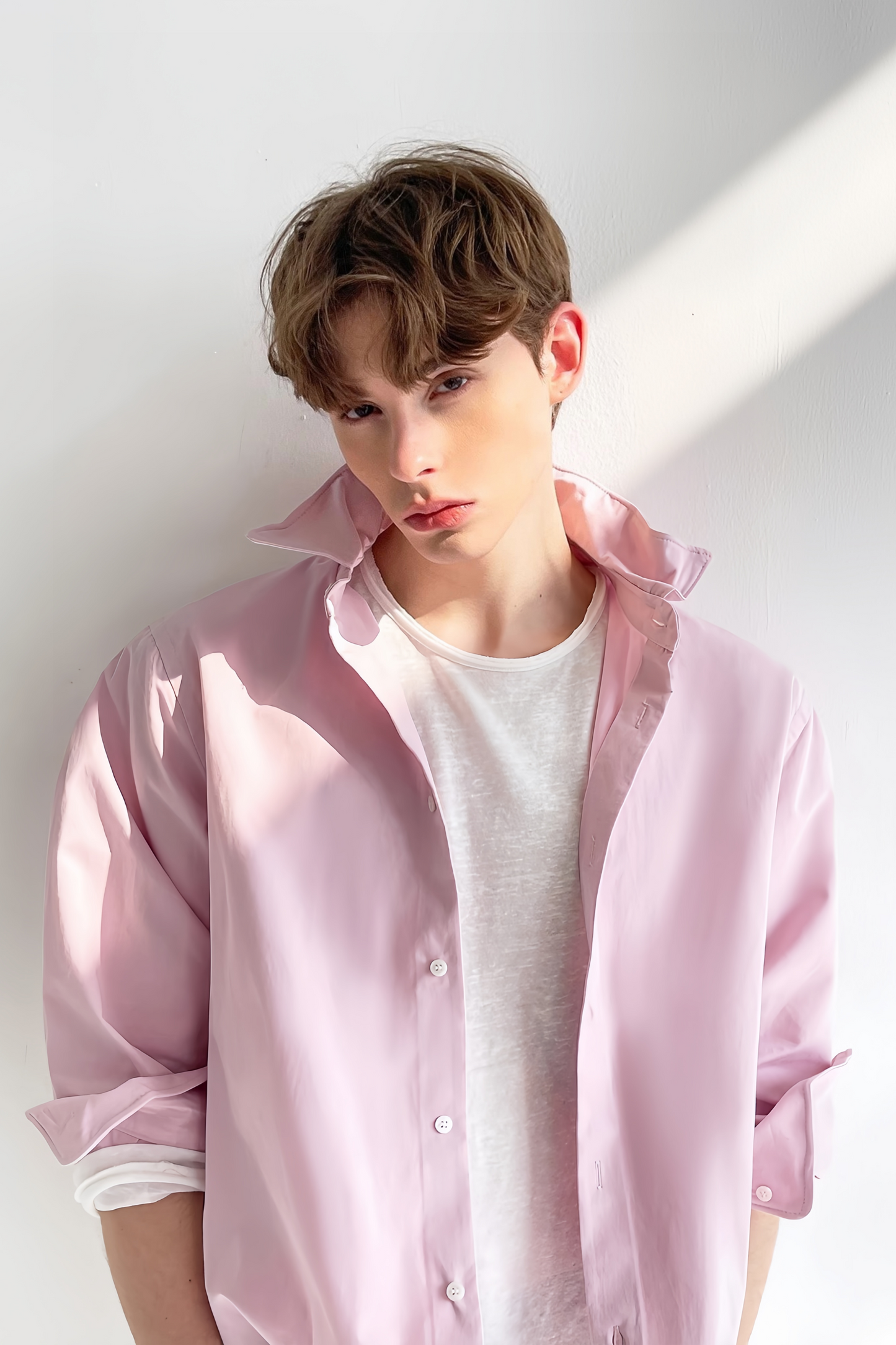 Vince pink folded collar shirt