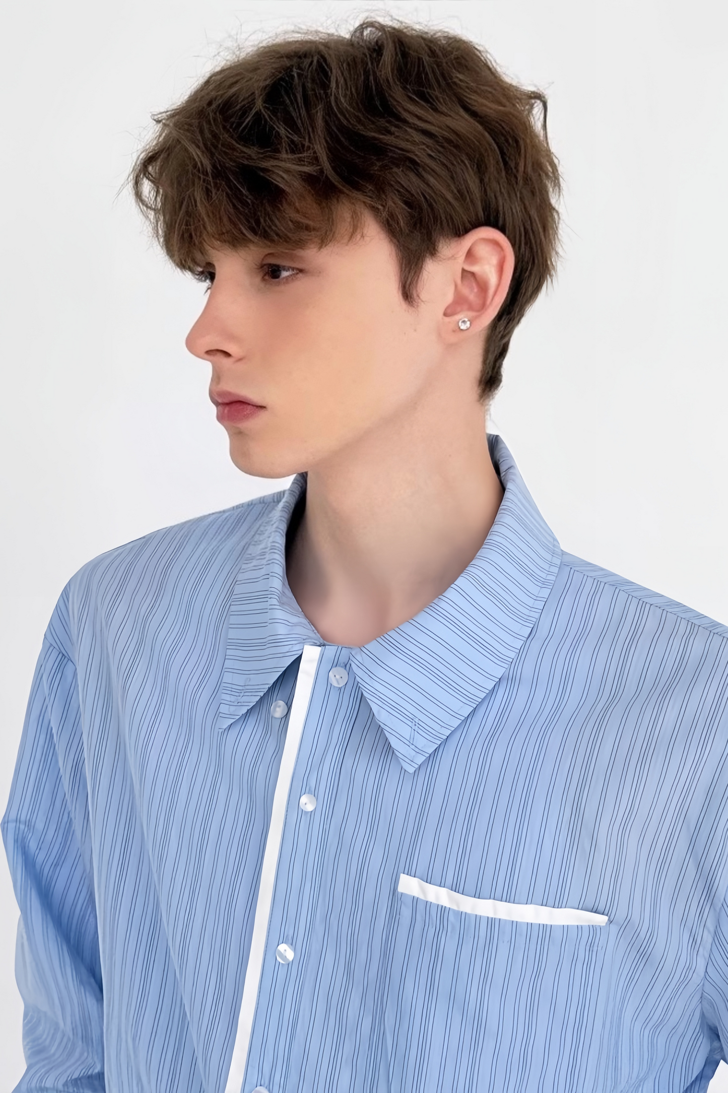 Tiagoi blue Striped-pattern shirt