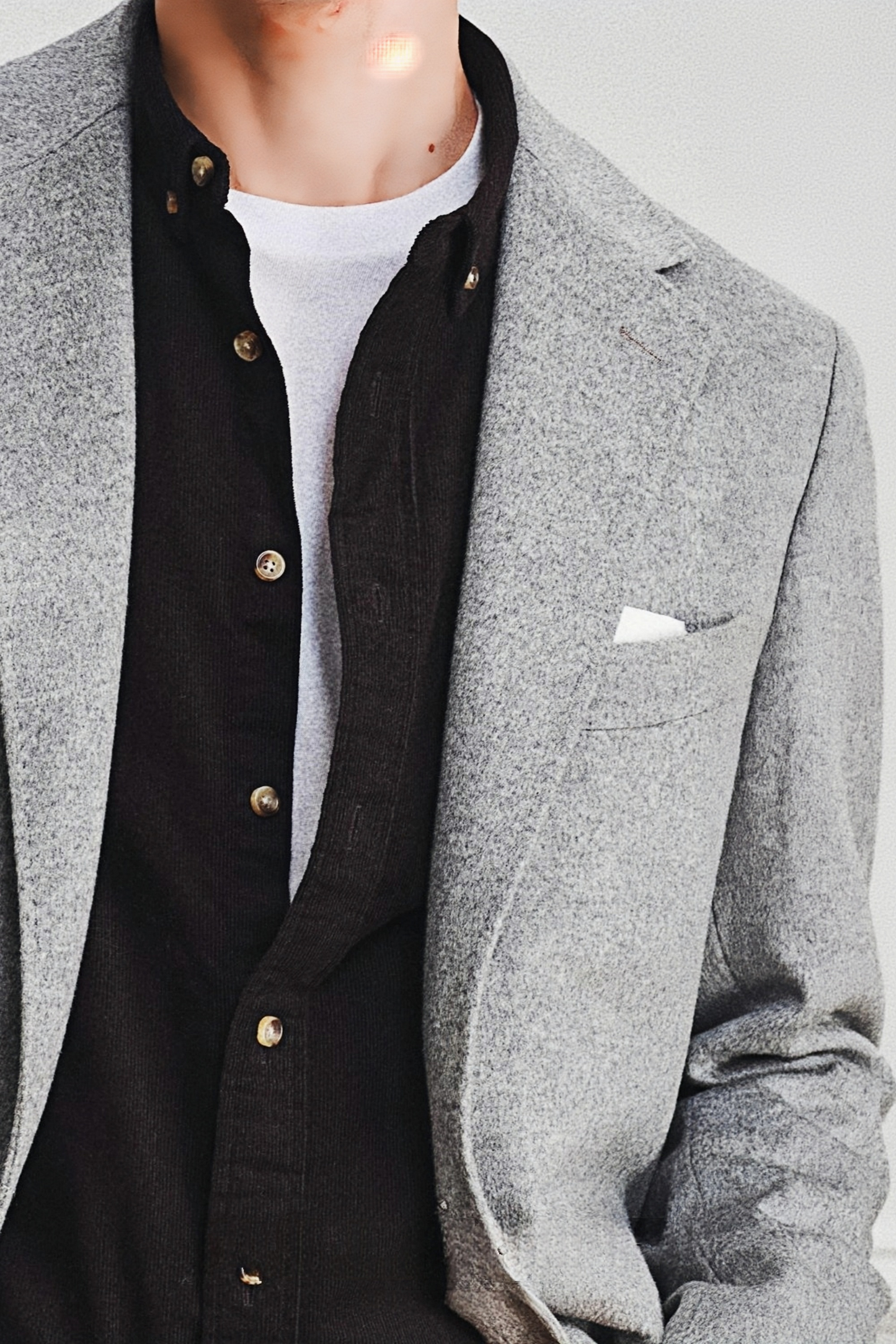 Raphaël light-gray midi coat