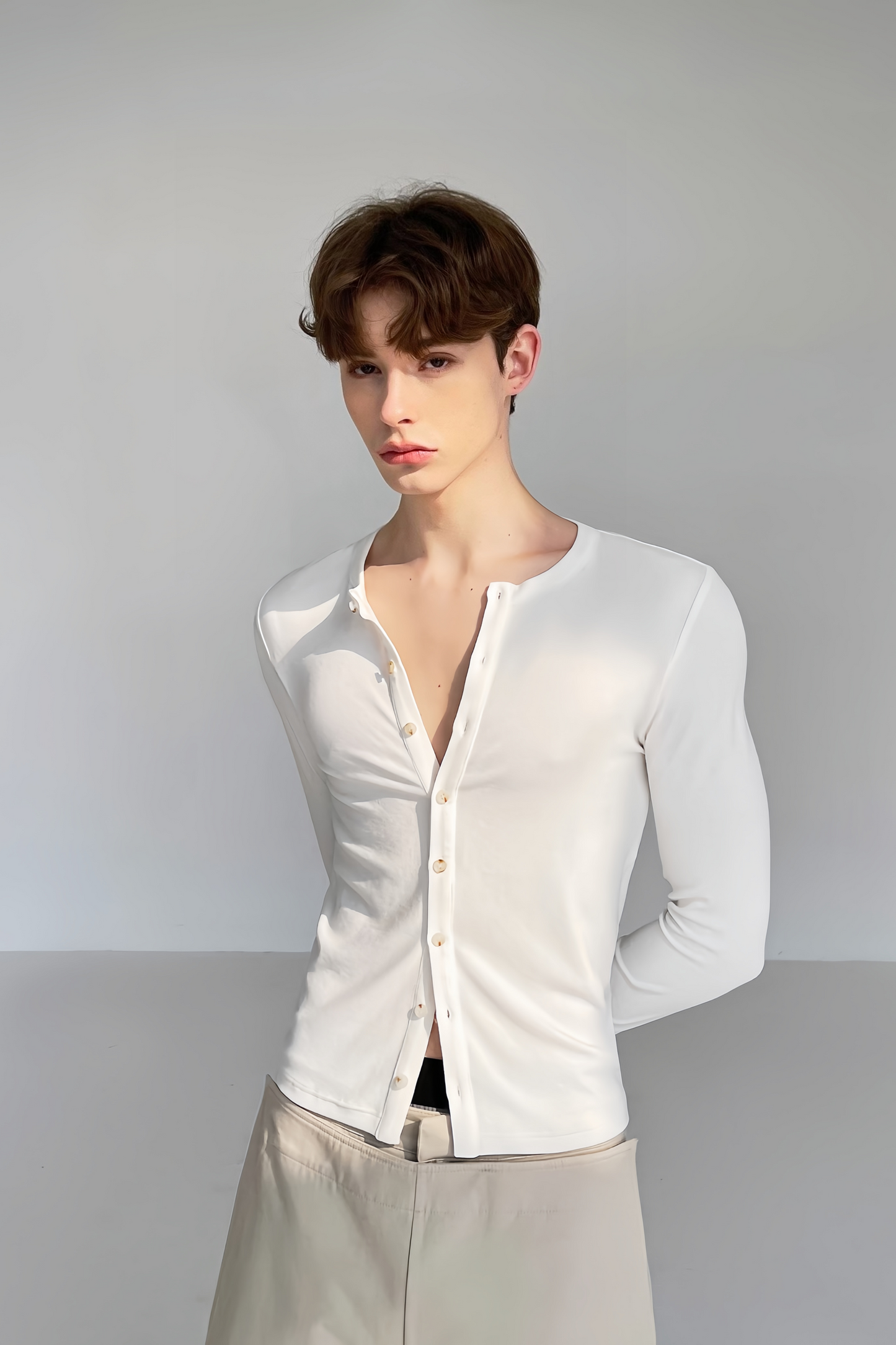 Georges white fitted design cardigan