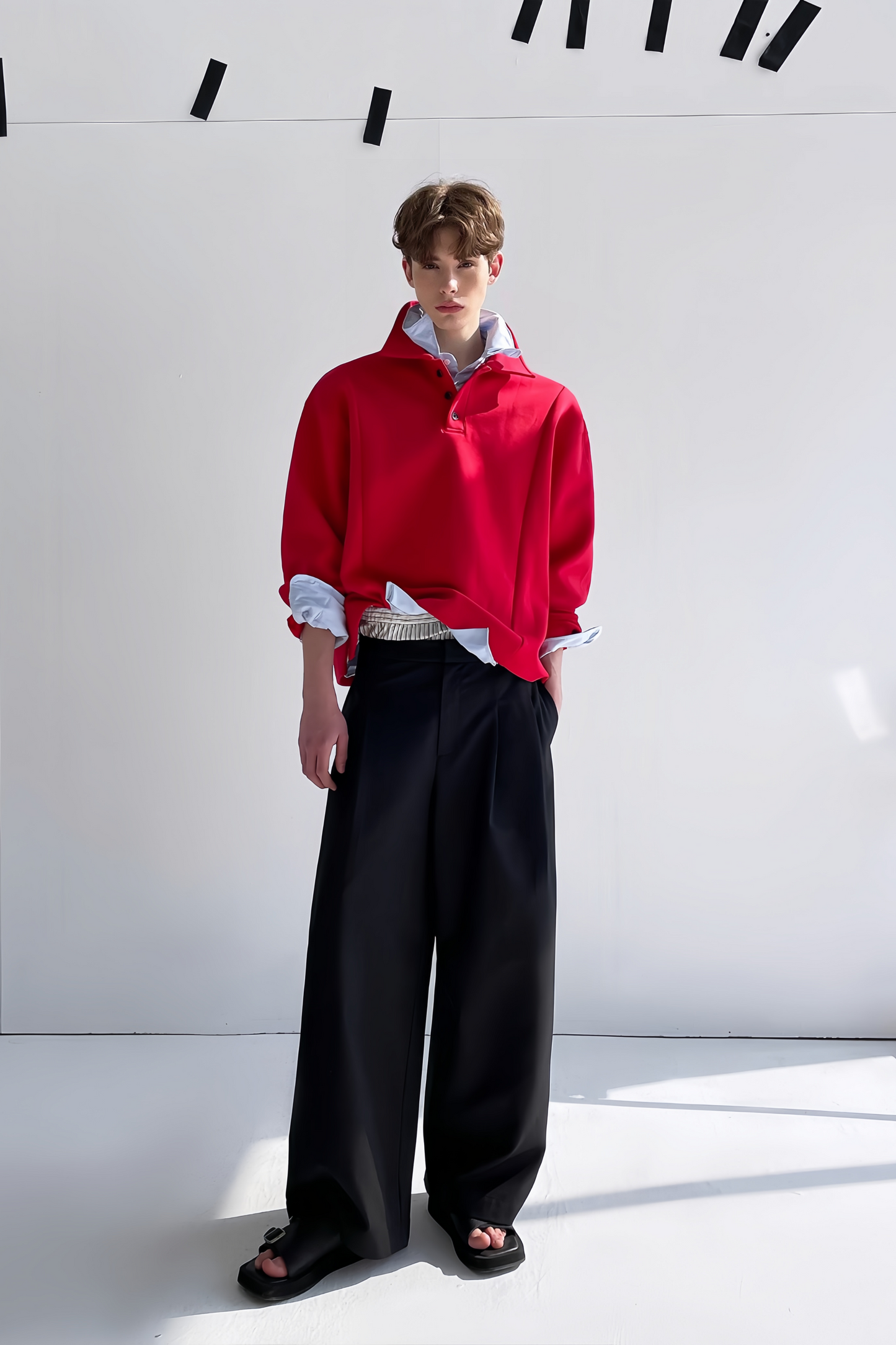 William red Dropped-shoulders shirt