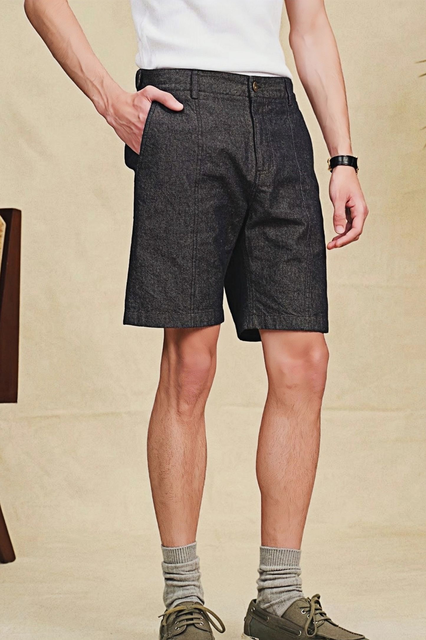 Cosmo navy-blue denim shorts