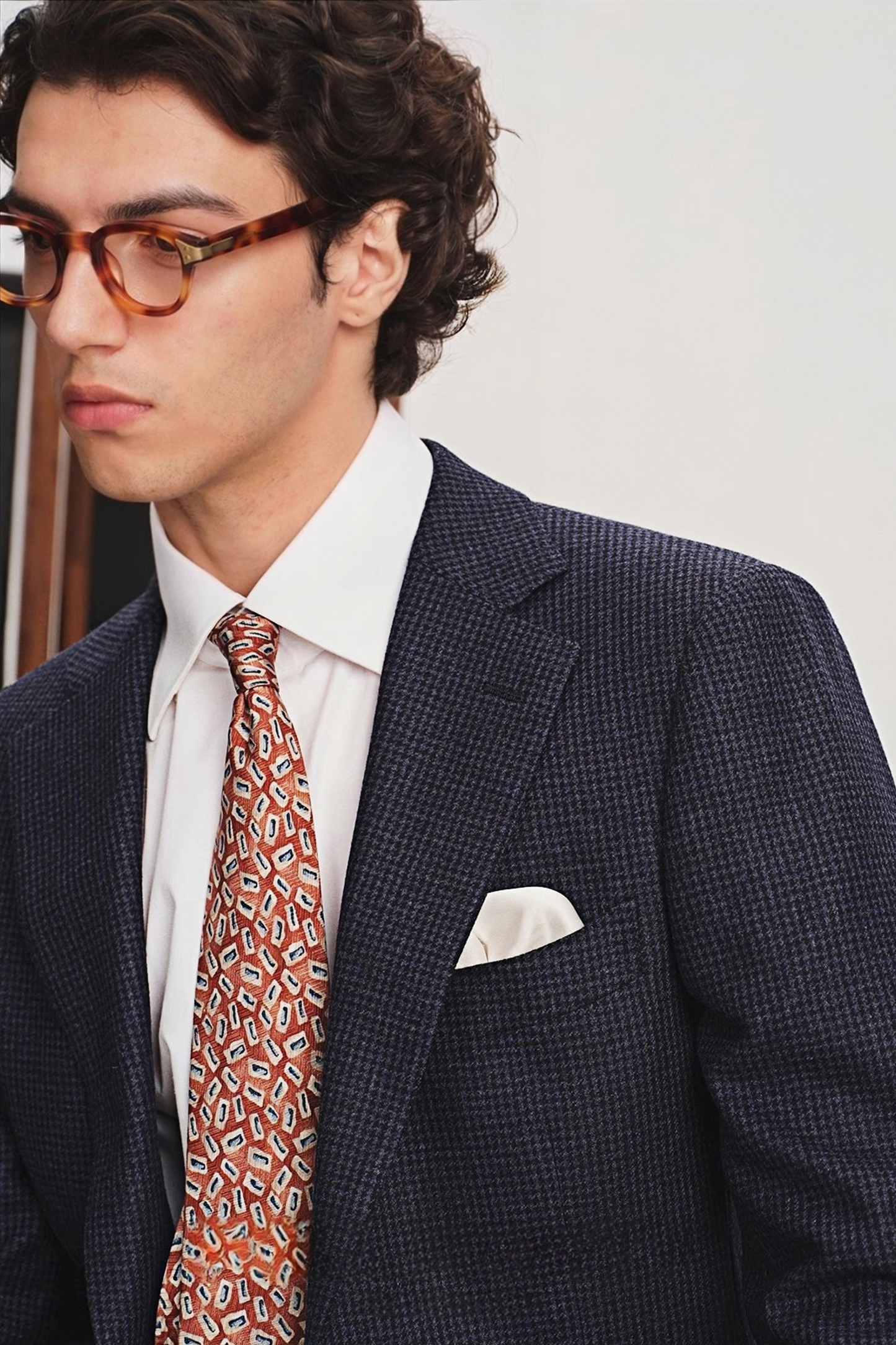 Nathaniel navy-blue flannel blazer