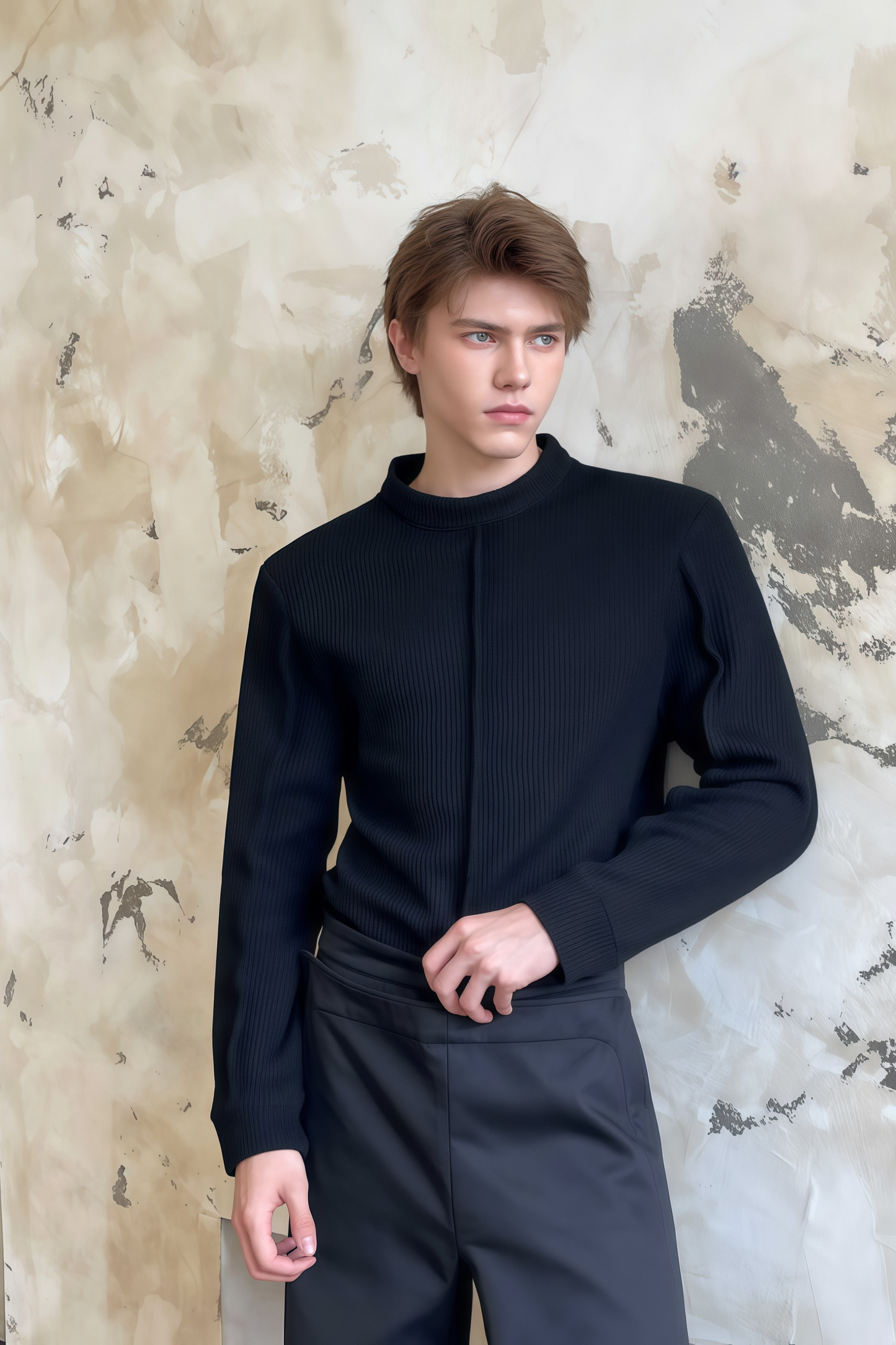 Mathieu black knitted sweater