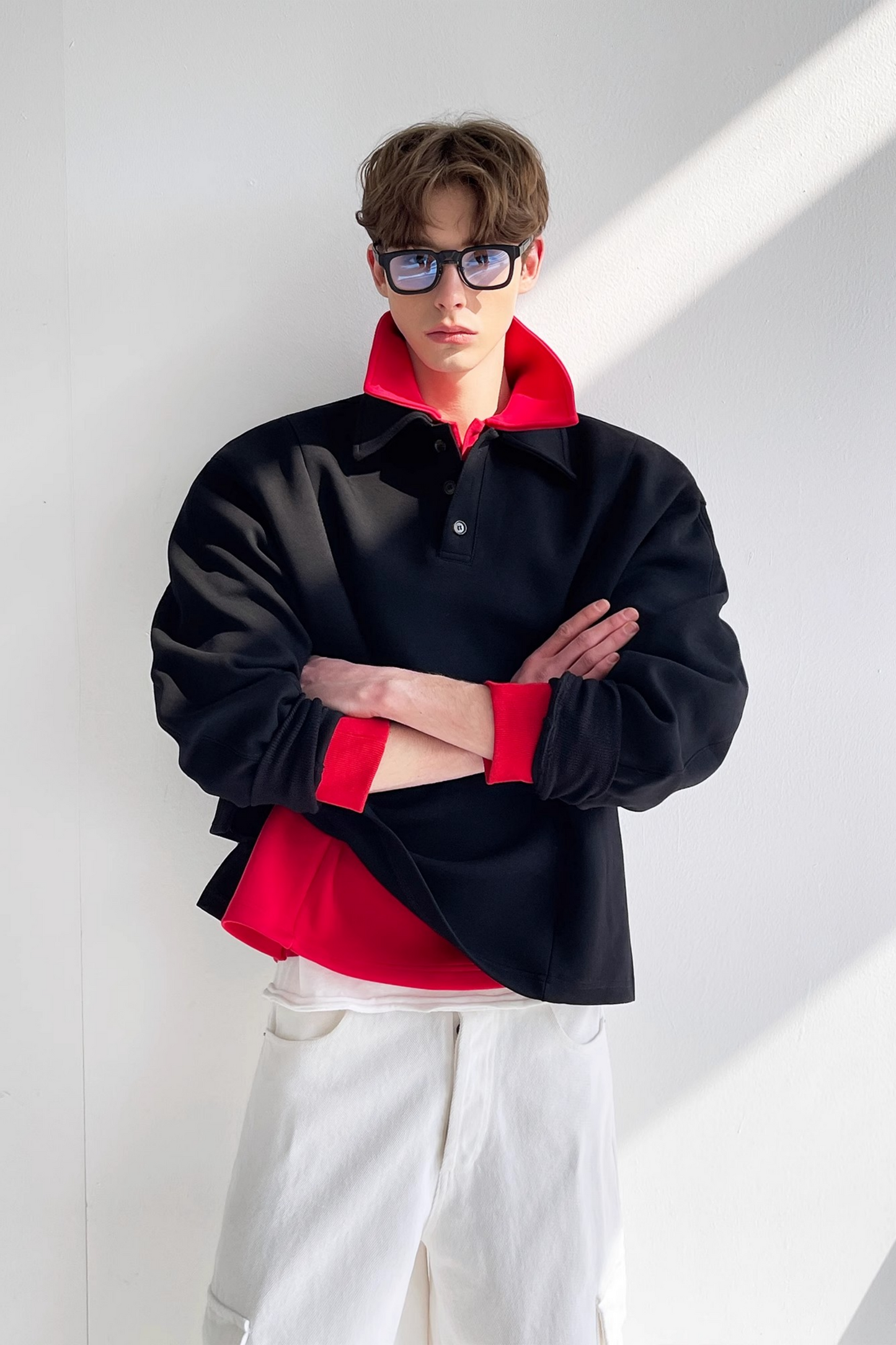 William black Dropped-shoulders shirt