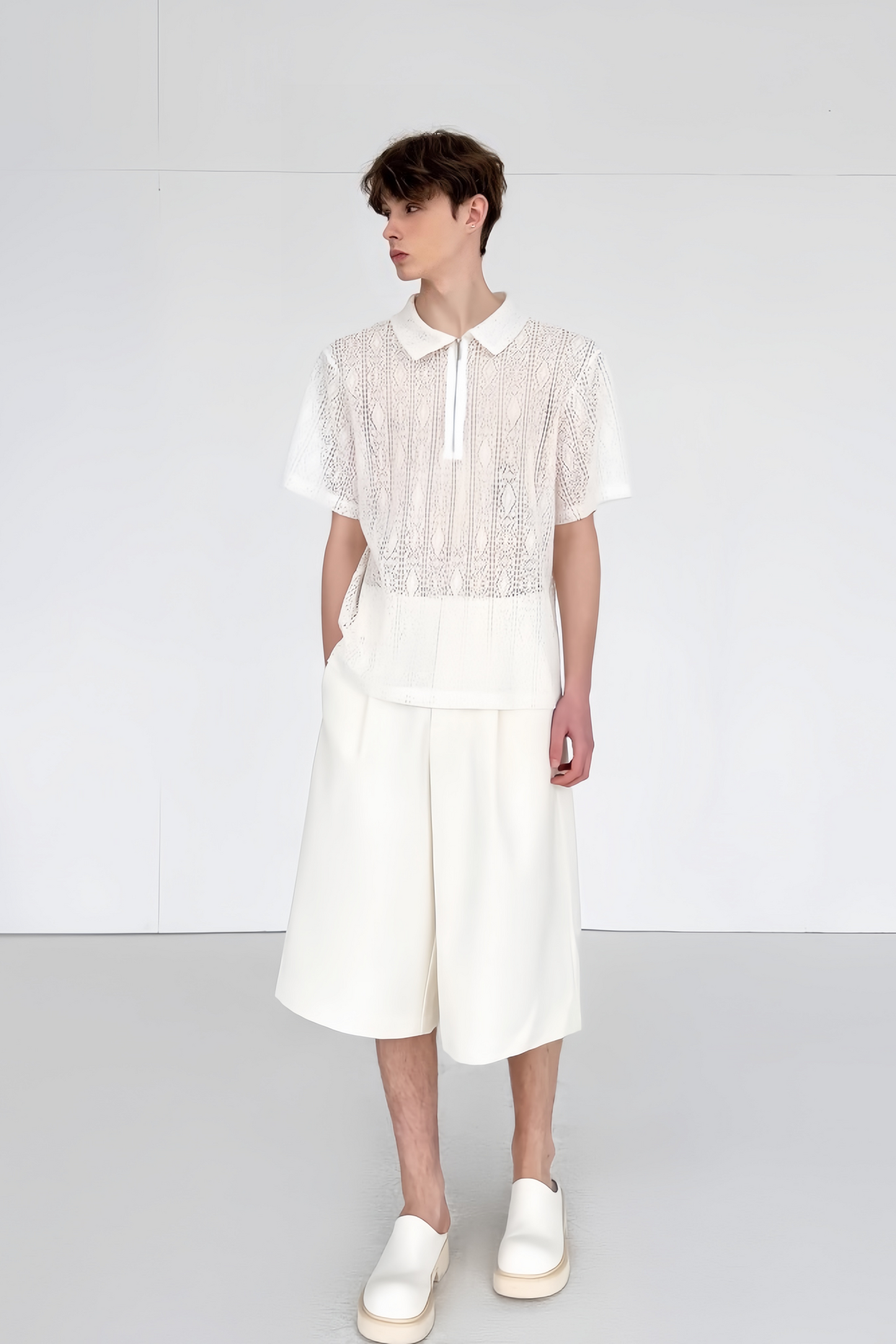 Tuur white floral faux-pearl embellishment shirt