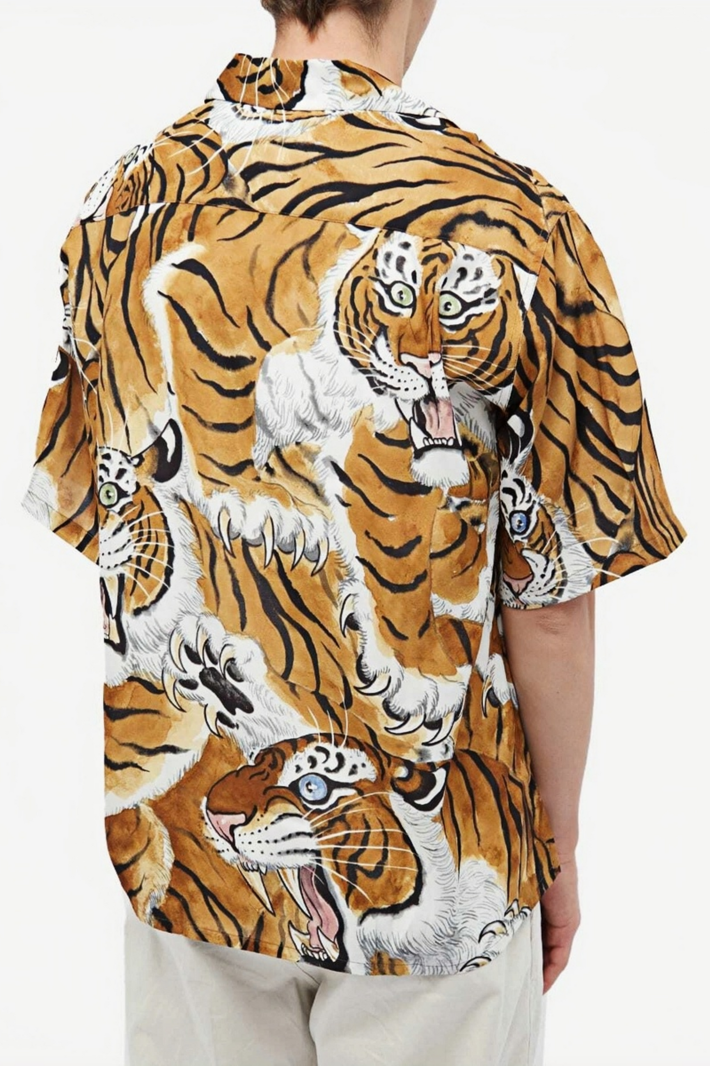 Grégoire yellow tiger face short-sleeve shirt
