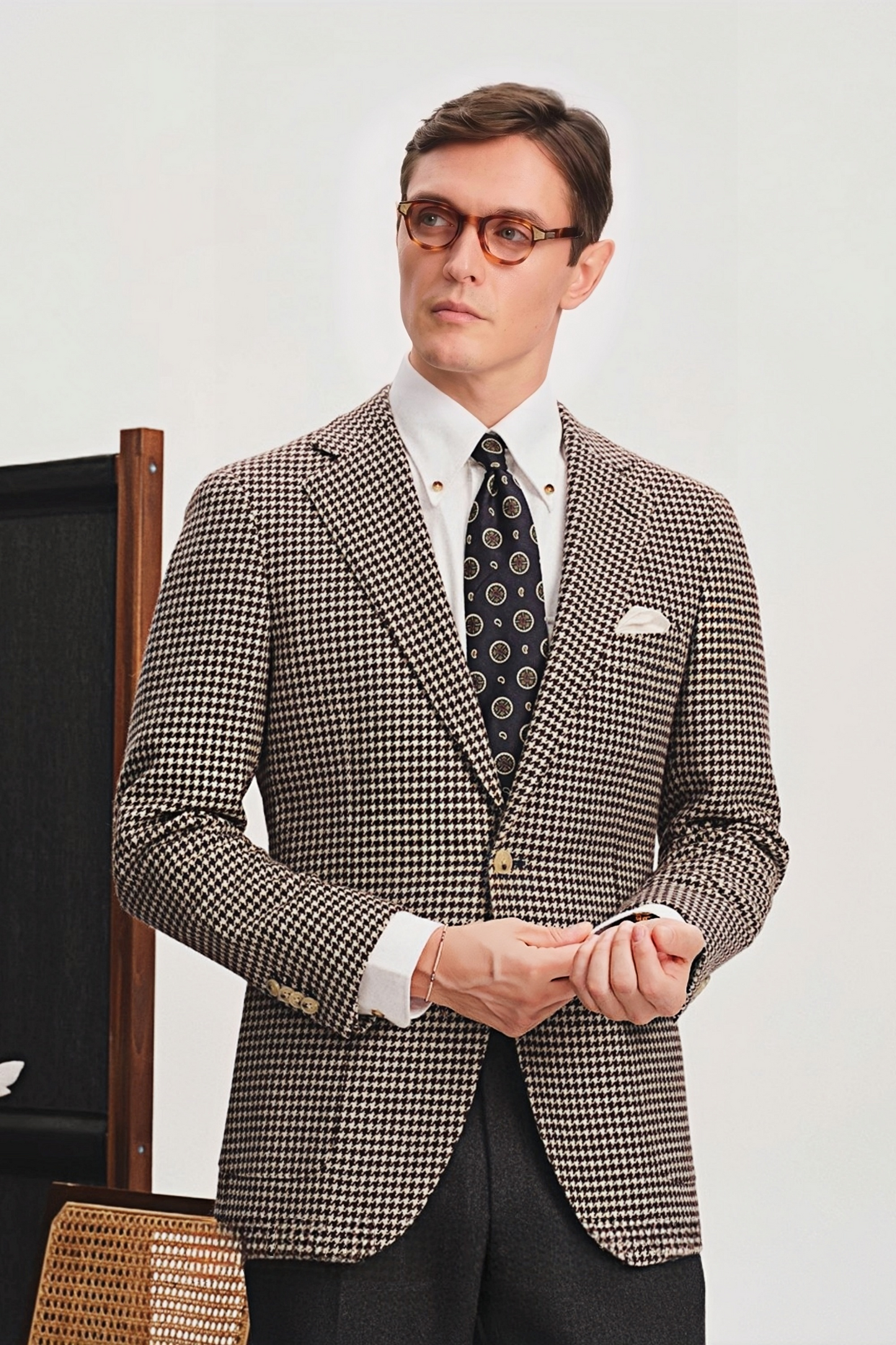 Arlo brown houndstooth blazer