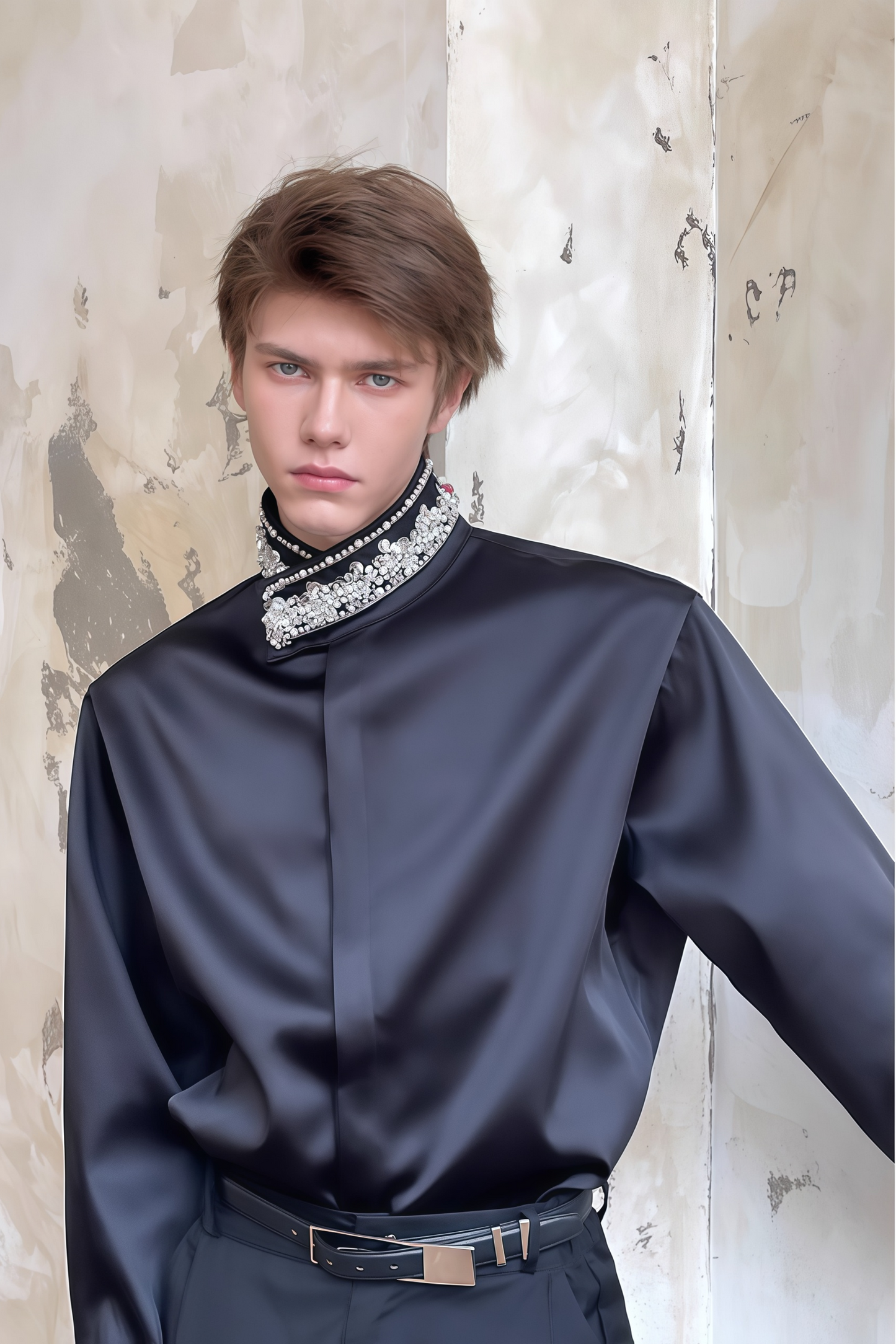 Vesper black embellished shirt