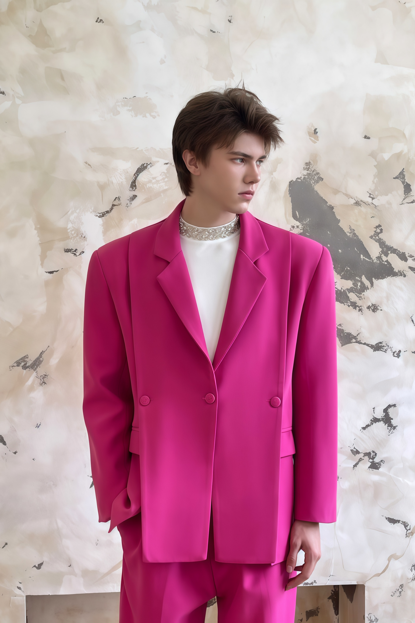 Asher pink suit