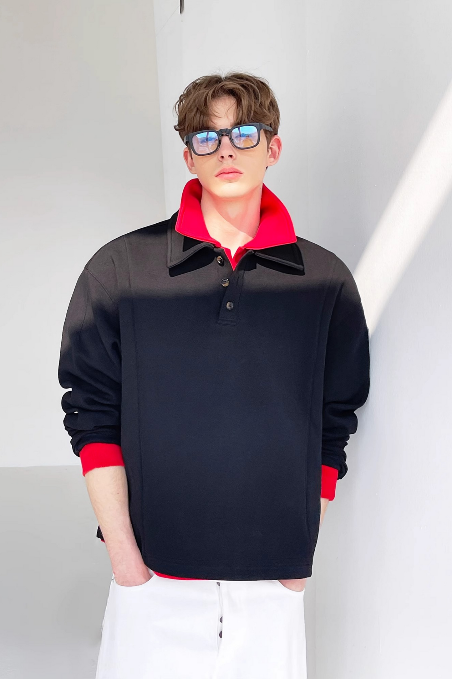 William black Dropped-shoulders shirt
