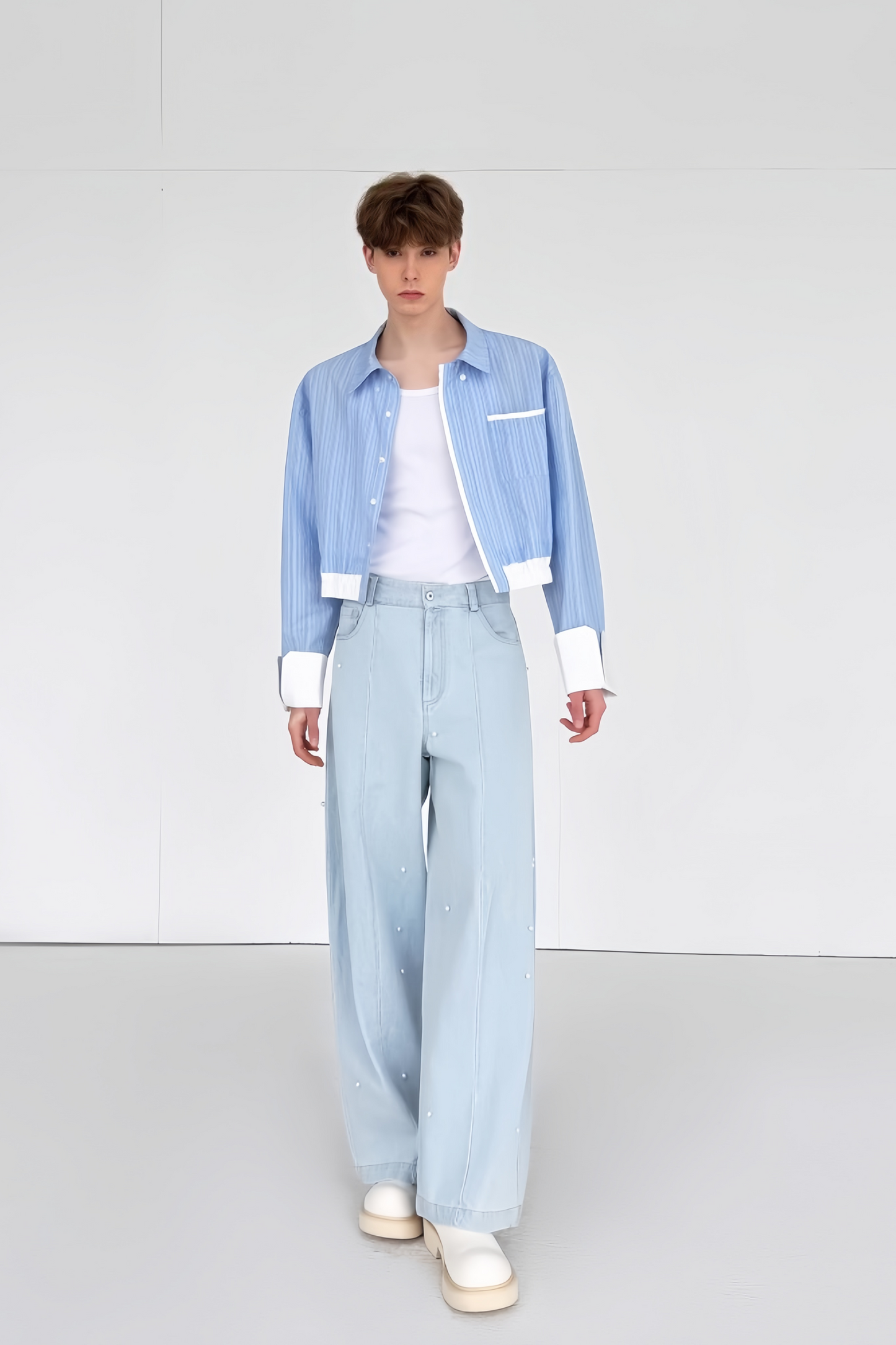 Tiagoi blue Striped-pattern shirt