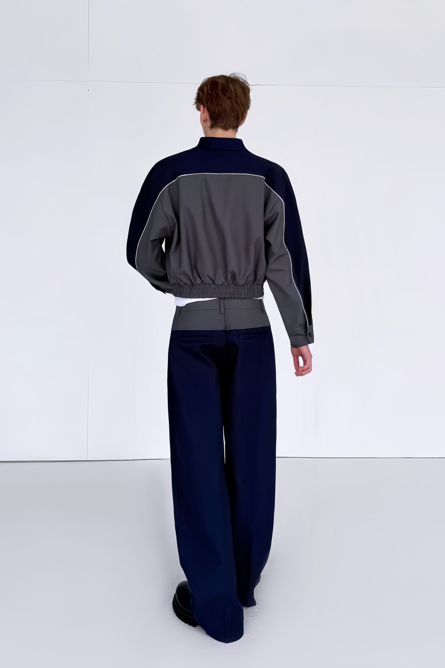 Mohammed gray color-blocking suit