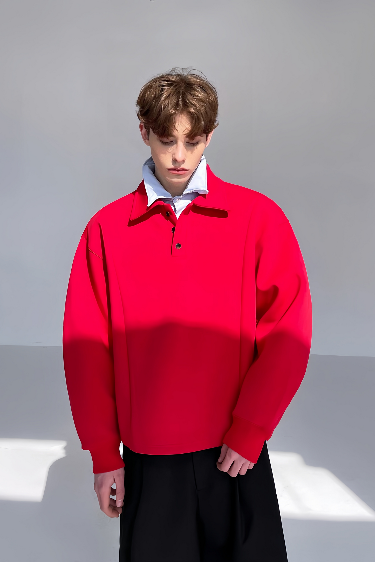 William red Dropped-shoulders shirt