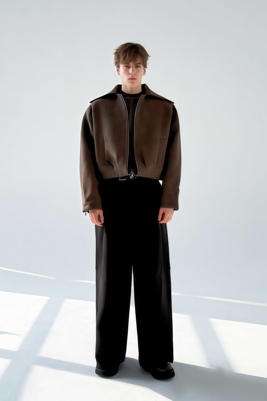 Raven brown mock two-piece jacket