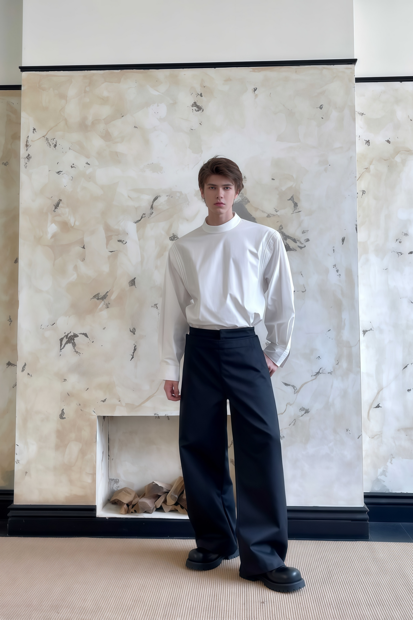 Theodore black multi-wear layered trousers