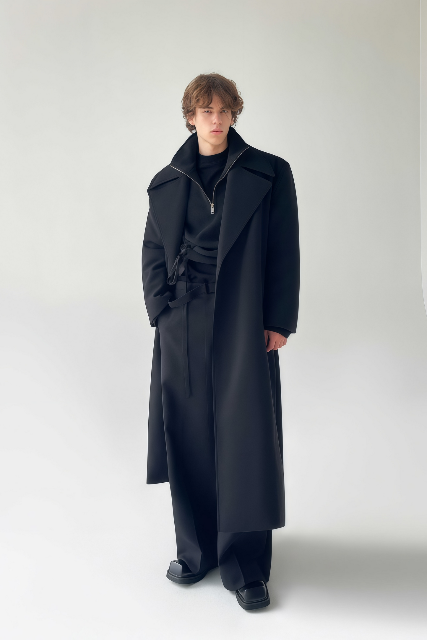 Benedict black maxi coat