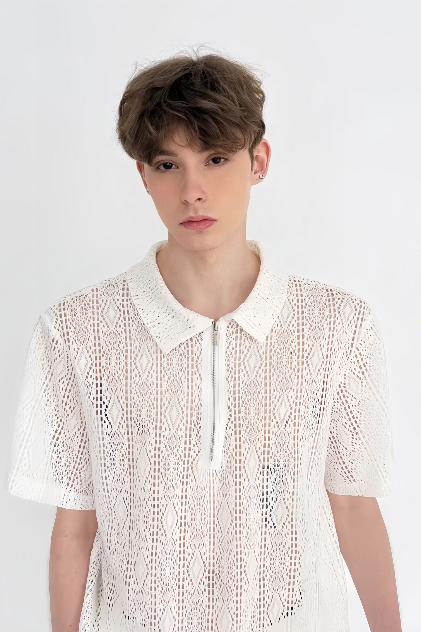 Tuur white floral faux-pearl embellishment shirt