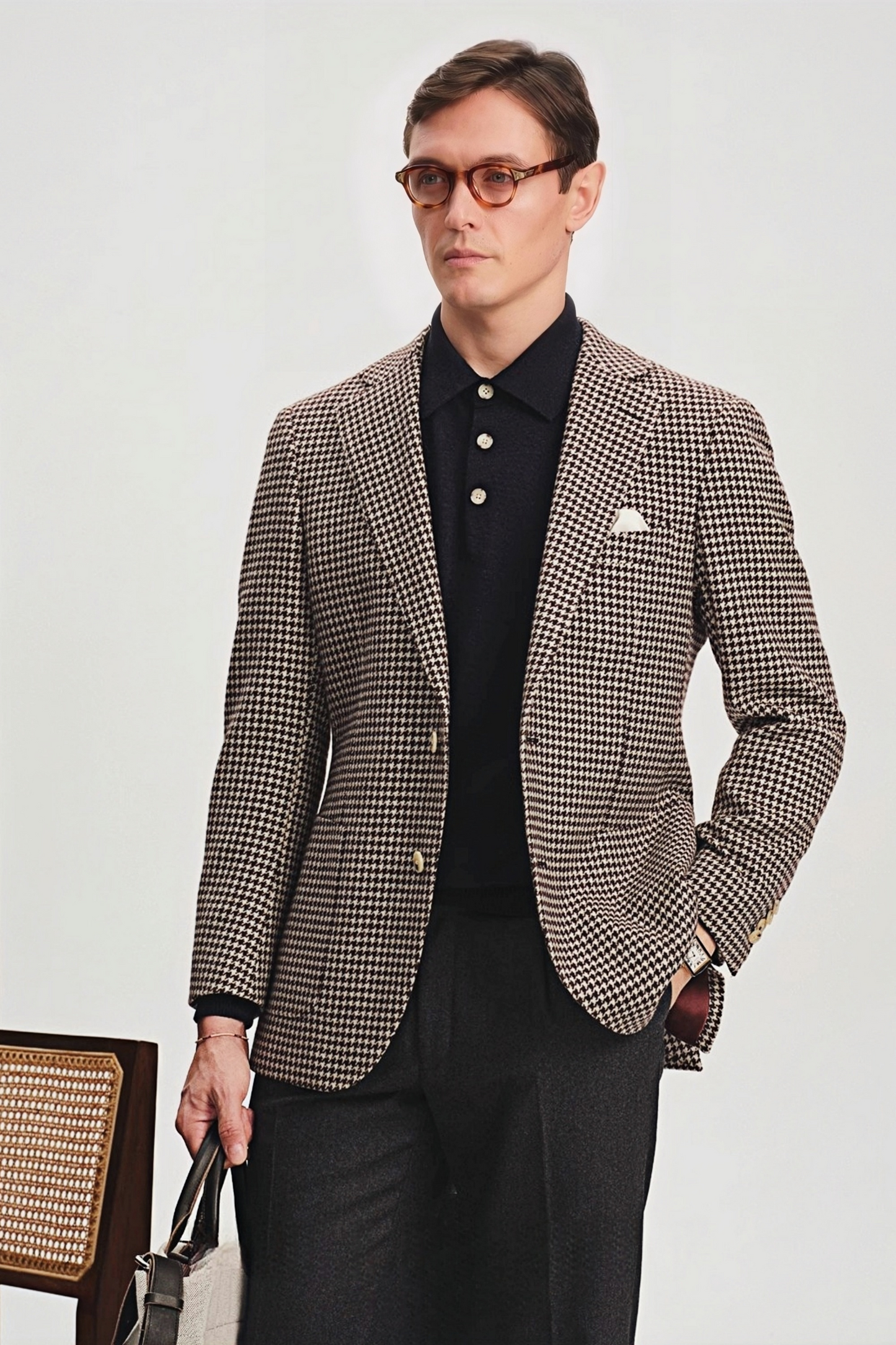 Arlo brown houndstooth blazer
