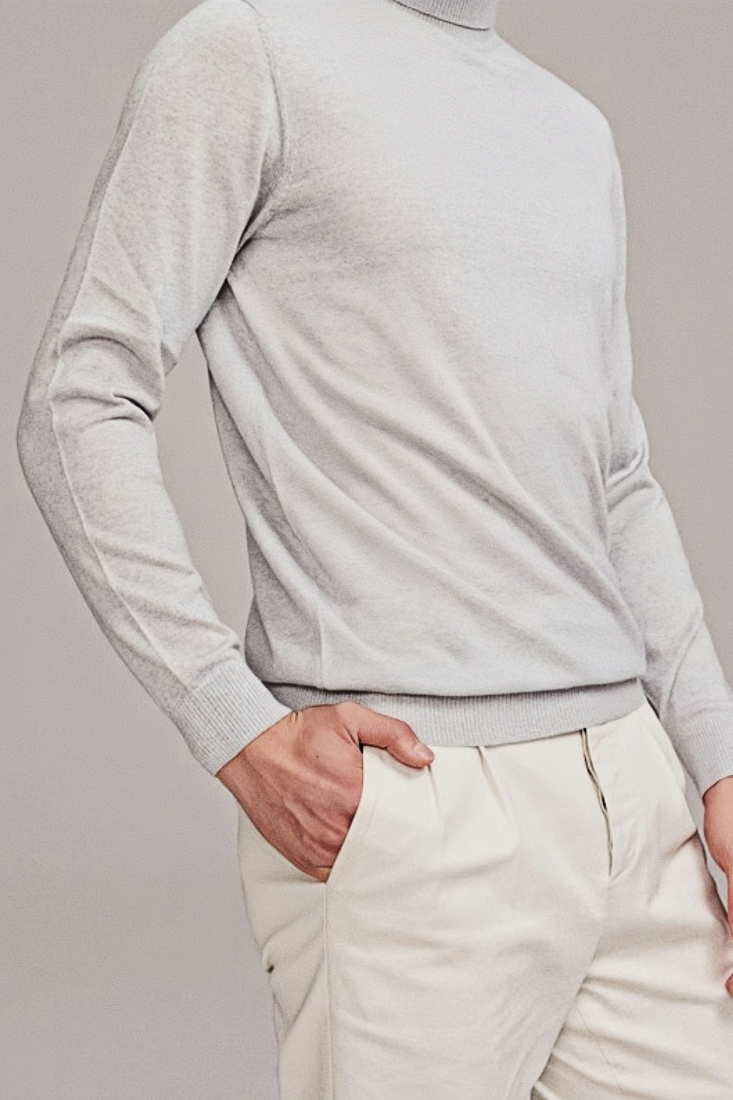 Ethan gray knitted roll-neck jumper