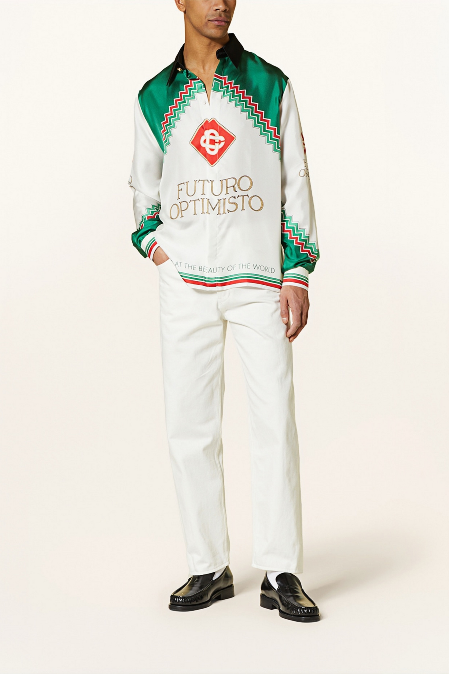 Baptiste white optimistic futuro long-sleeve shirt