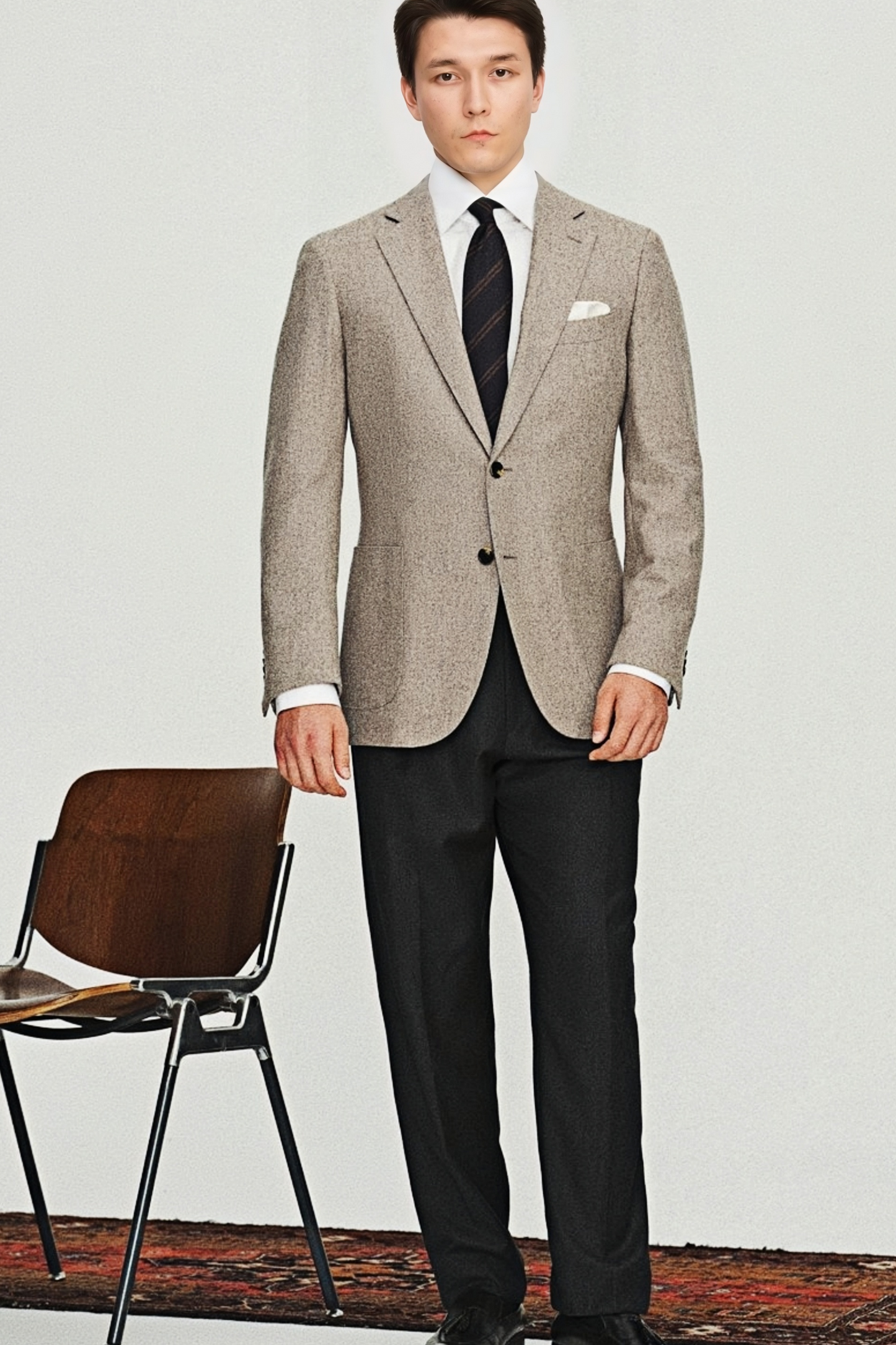 Godric khaki flannel blazer