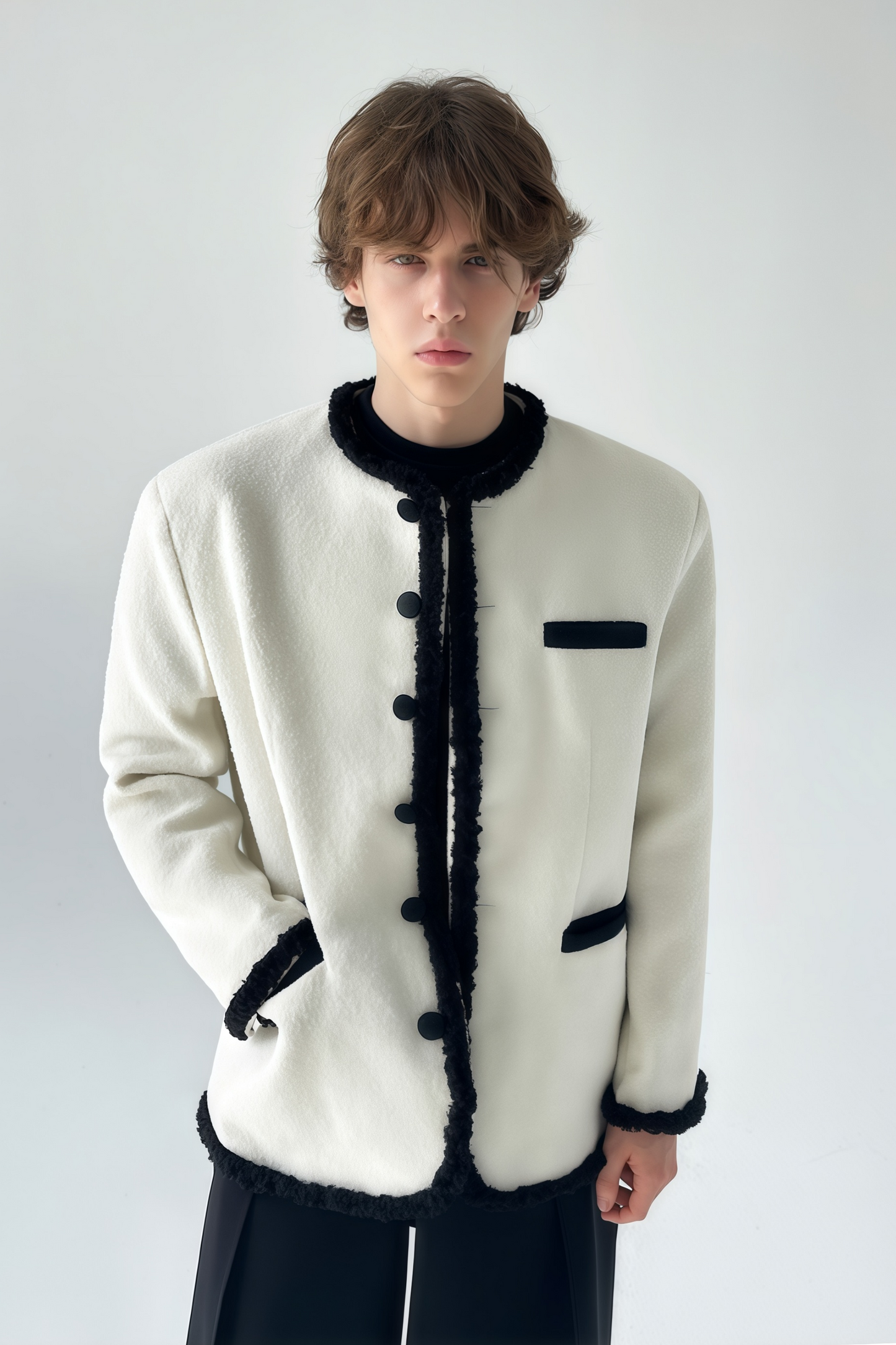 Arthur contrast-color crew-neck jacket